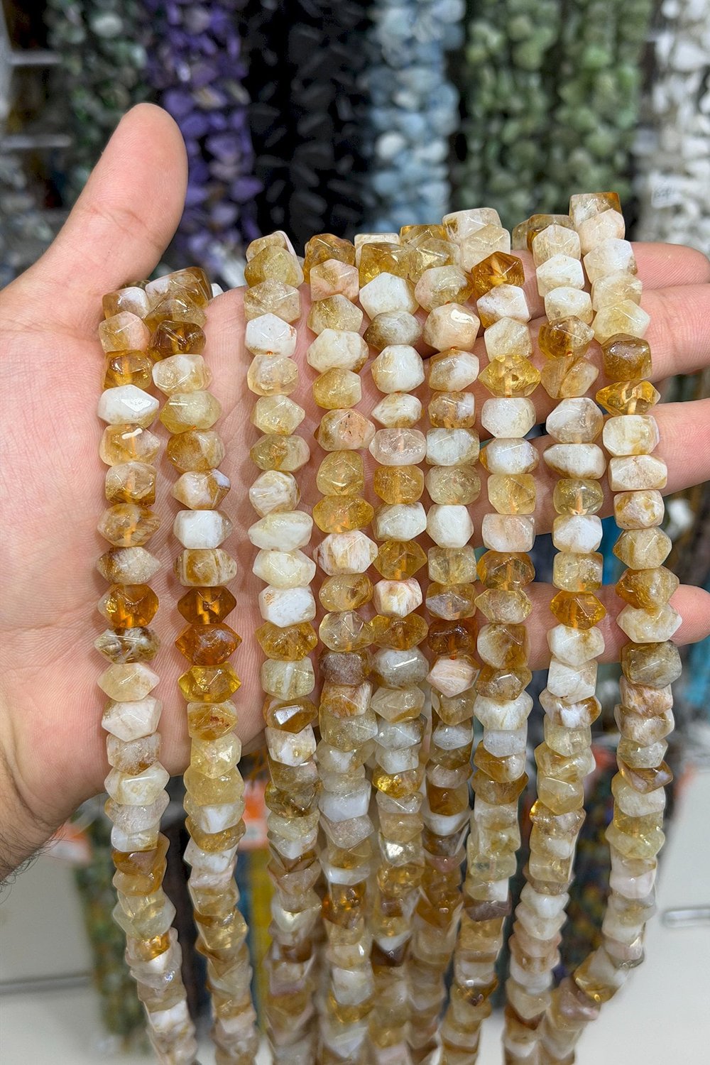 Sitrin Doğal Taş Rondela Kesim 10X7mm Dizi
