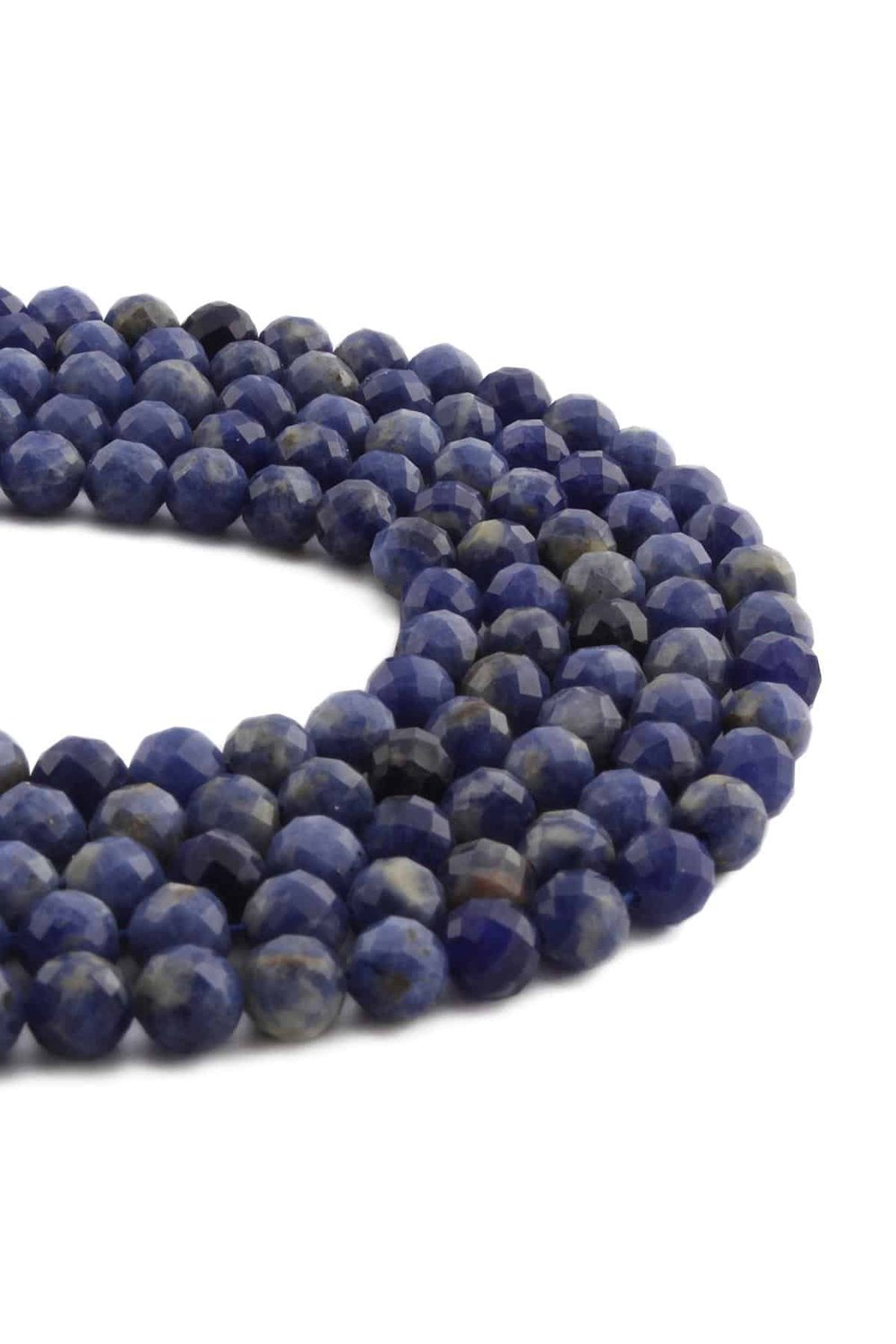 SoBranchite Natural Stone Shiny Globe Crystal Cut 6mm String Of Beads