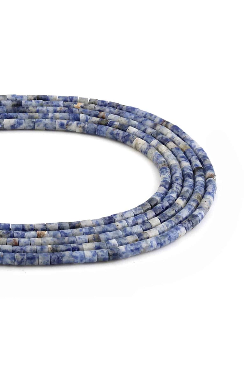 Sodalite Stone Cylindrical-Cut Shiny 4x4mm Bead Strand [AA]