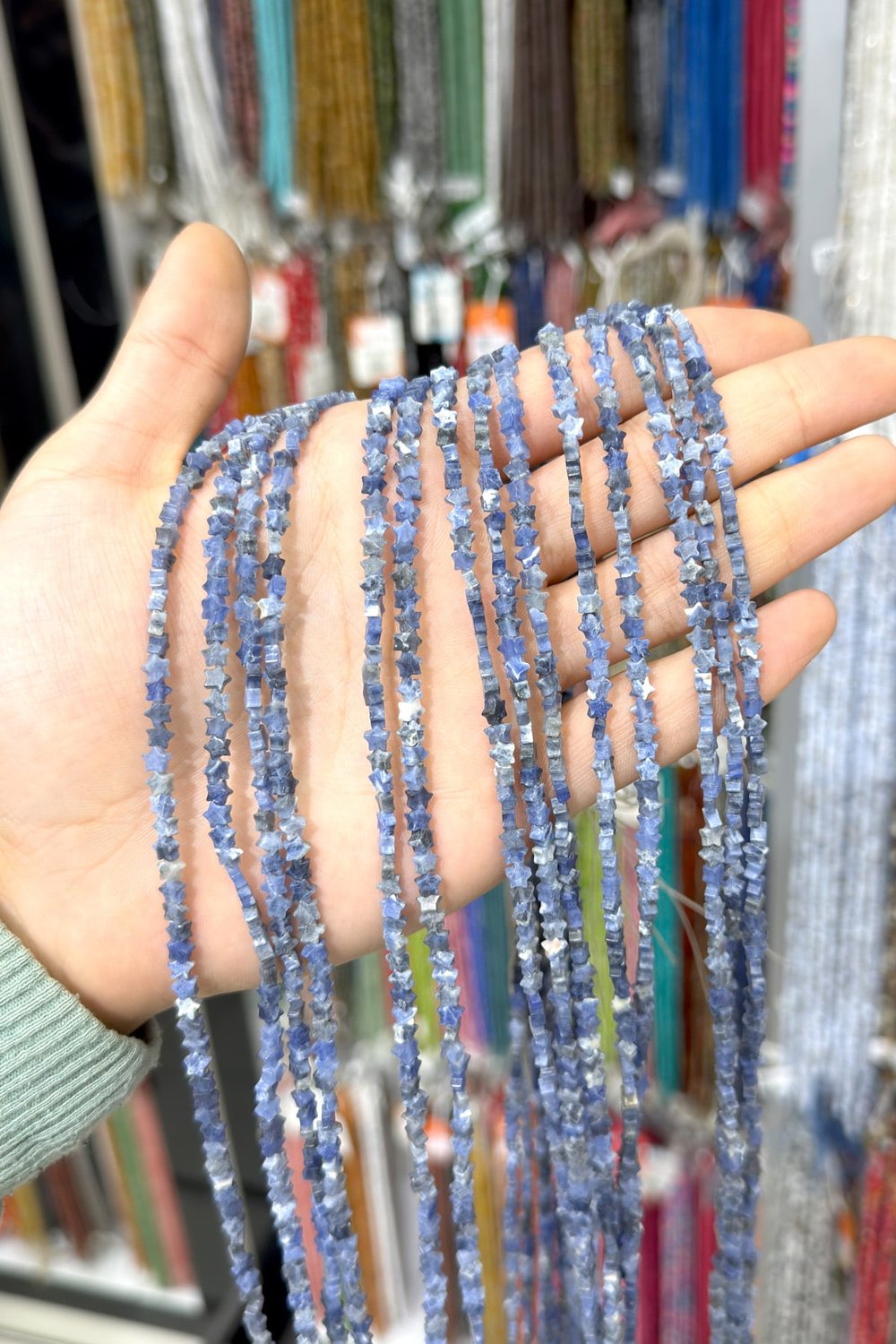 Sodalit Doğal Taş Parlak Yıldız Kesim 4mm Dizi [AA]