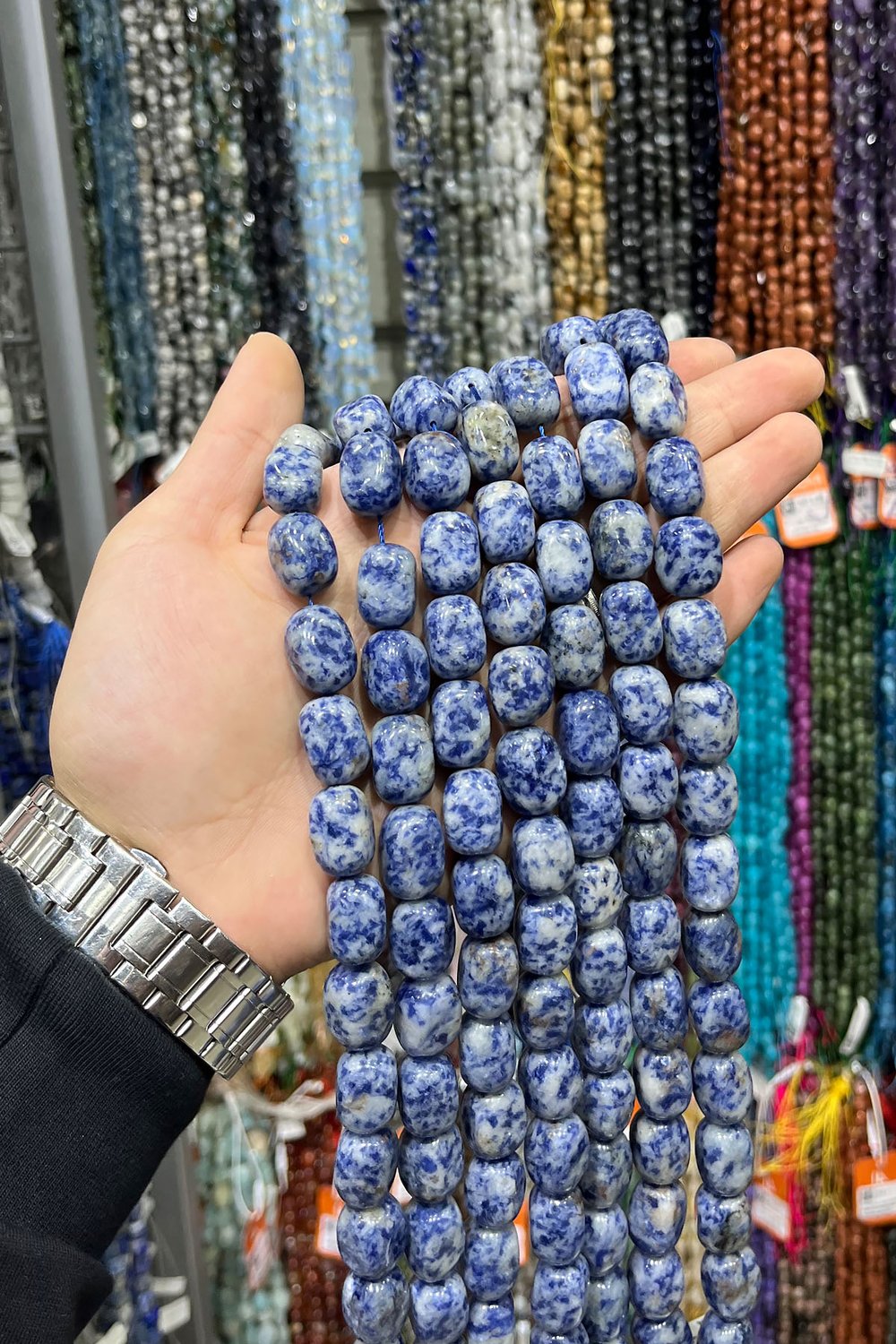 Sodalit Taşı Tımbıl Kesim 13x18mm Doğal Taş Dizi
