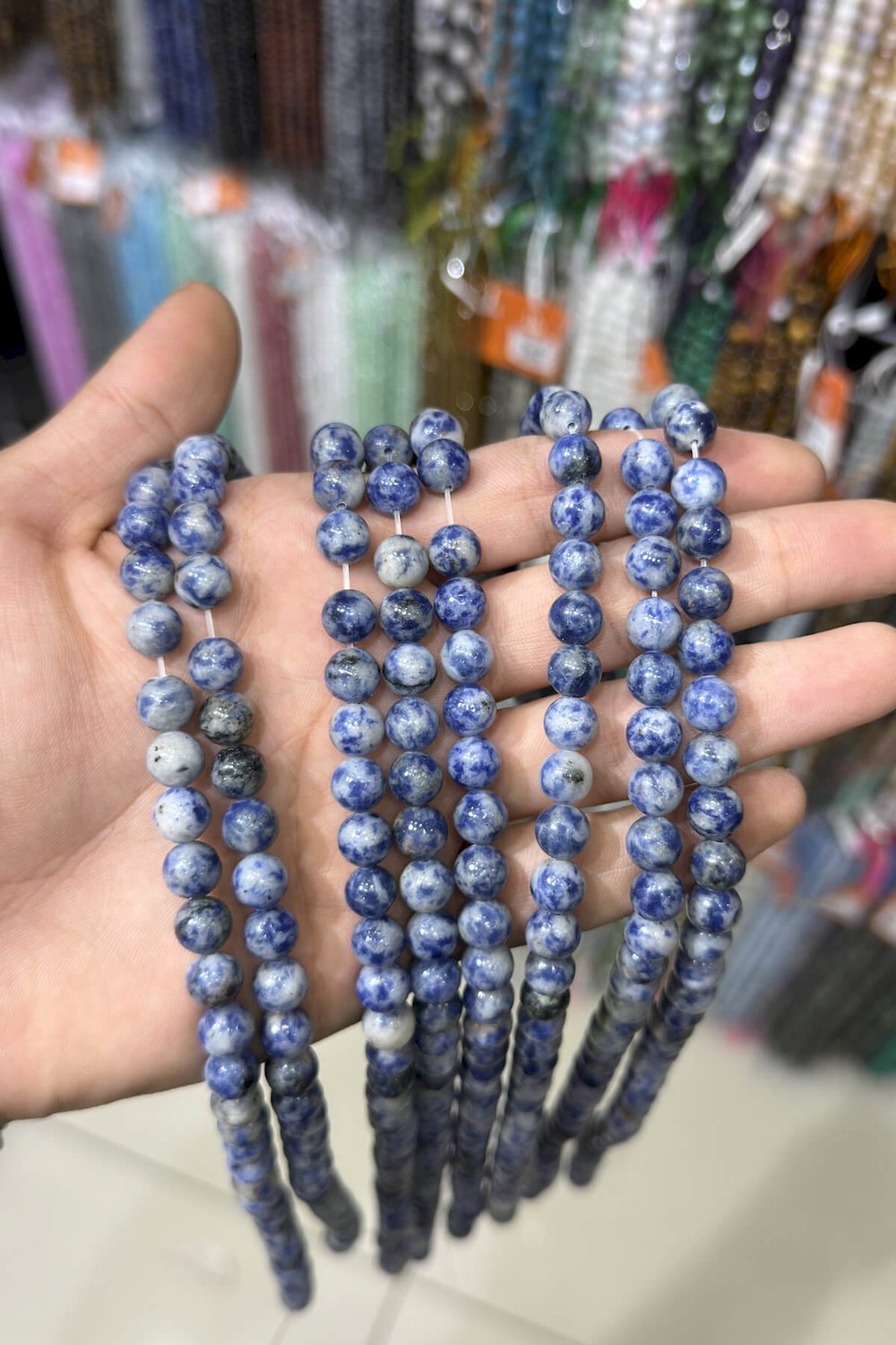 Sodalit Taşı Sodalit Küre Kesim Parlak Mavi 8mm Doğal Taş Dizi [AB]
