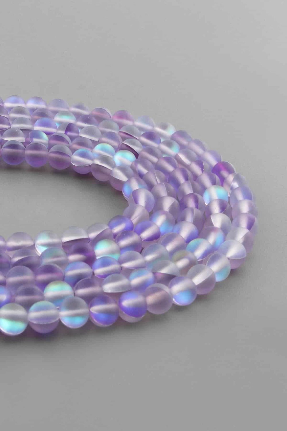 Thermal Quartz Natural Stone Matte Purple Globe Cut 6mm String Of Beads