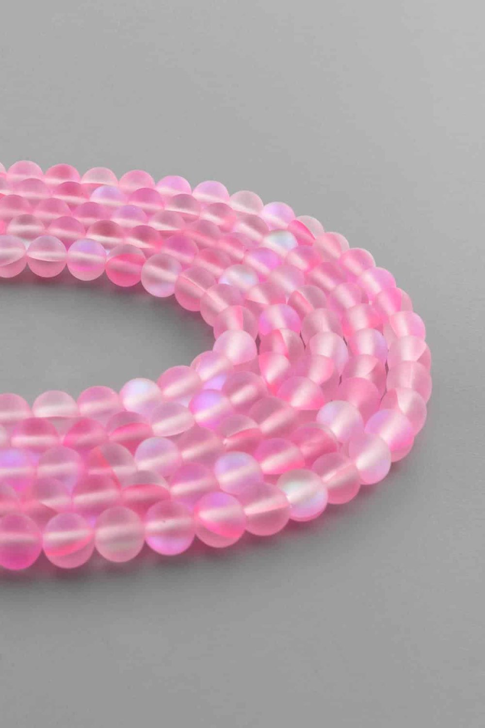 Thermal Quartz Natural Stone Matte Pink Globe Cut 6mm String Of Beads