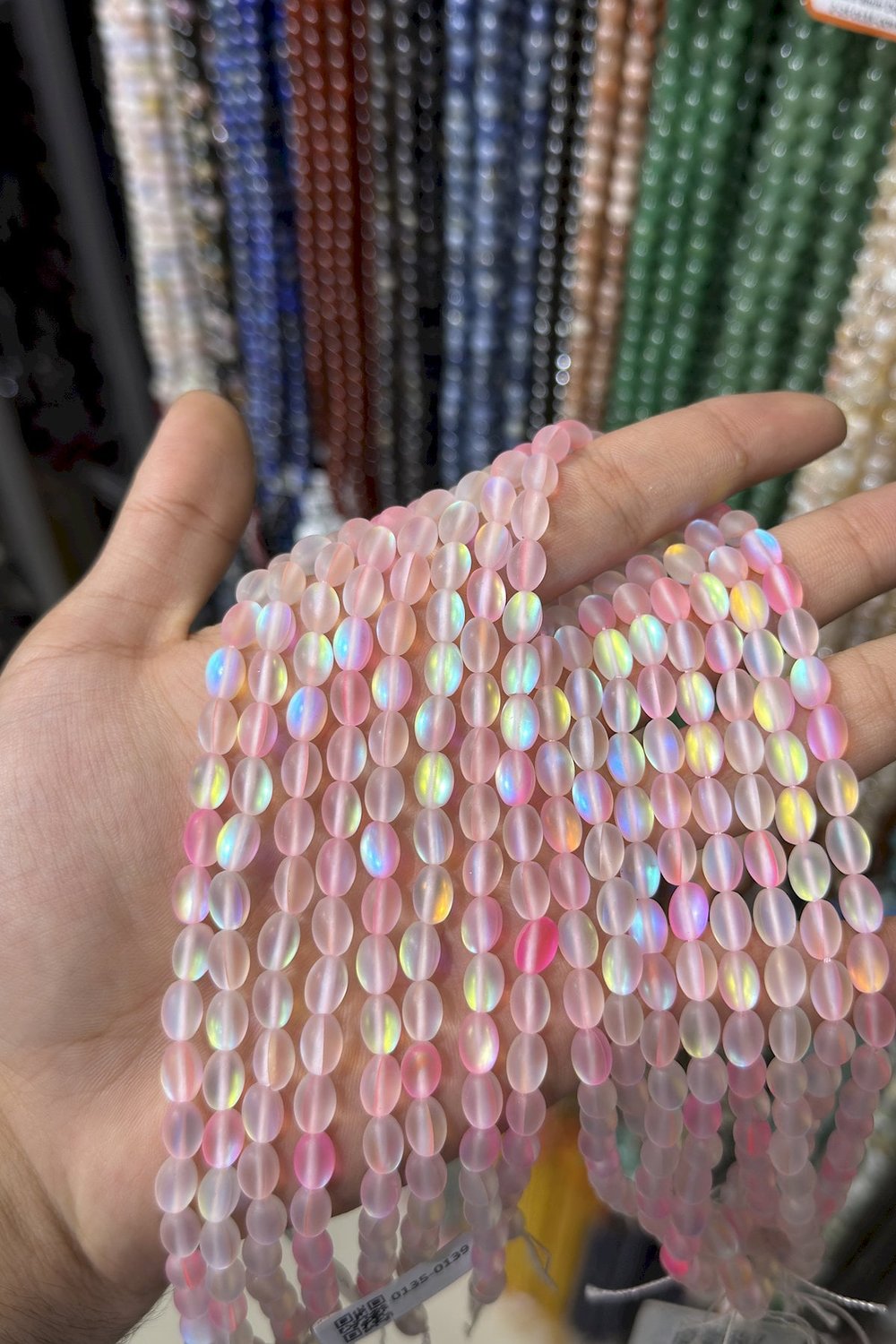Termal Kuvars Taşı Arpa Kesim Mat Pembe 6x9mm Doğal Taş Dizi