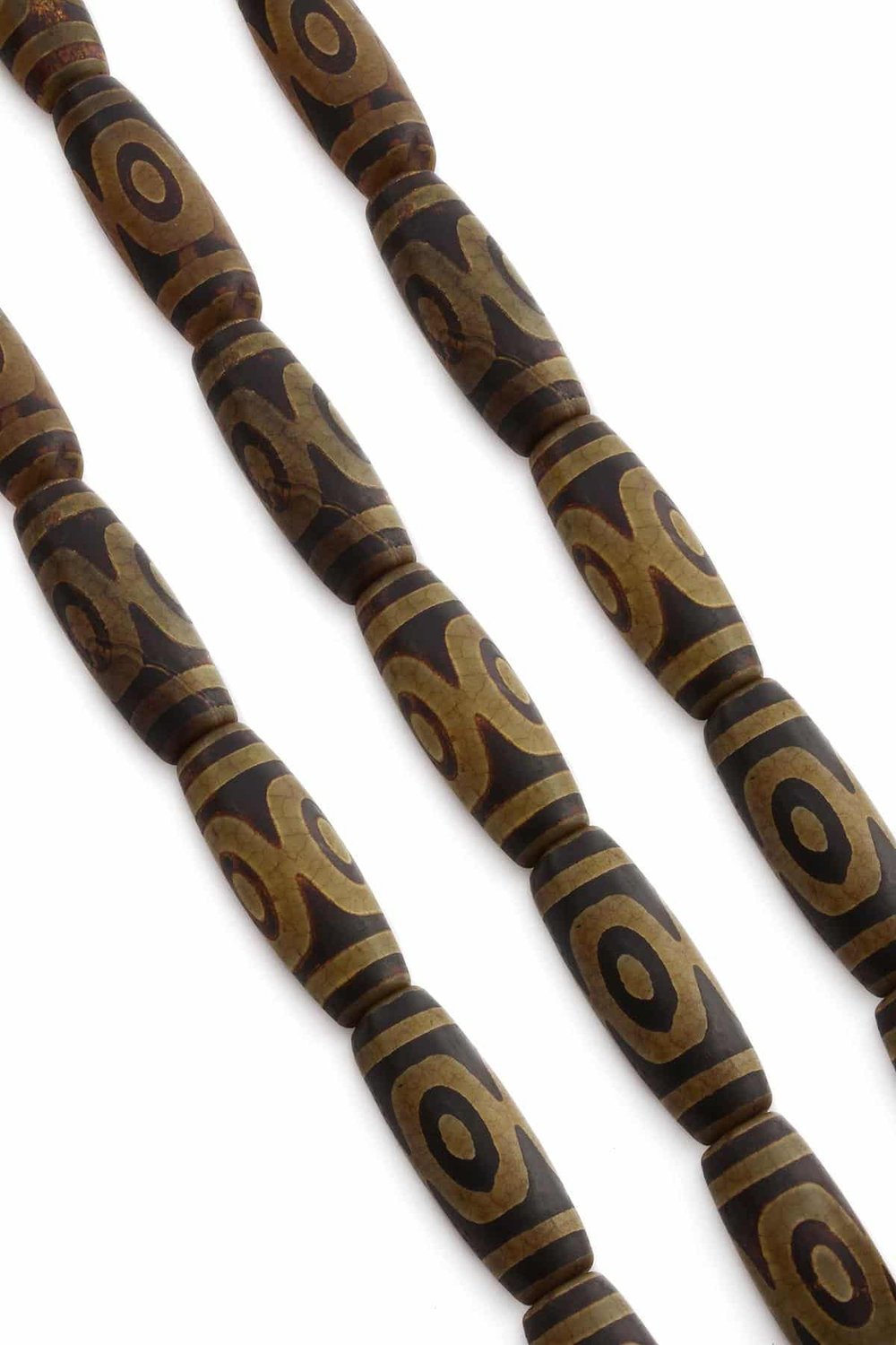 Tibet Akik Taşı Silindir Kesim Mat Kahverengi 14x40mm Doğal Taş Dizi