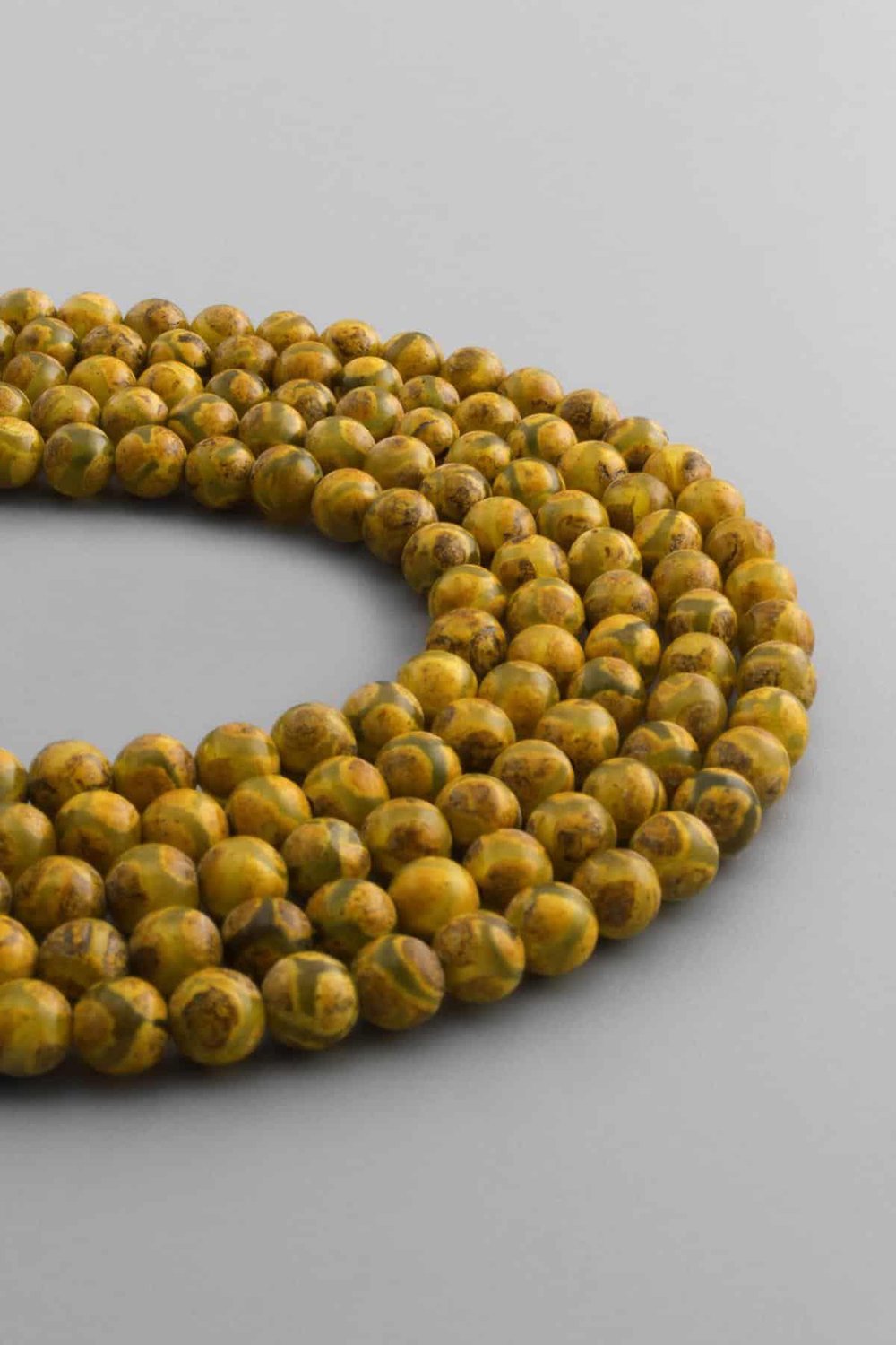 Tibetan Agate Natural Stone Matte Globe Cut 6mm String Of Beads