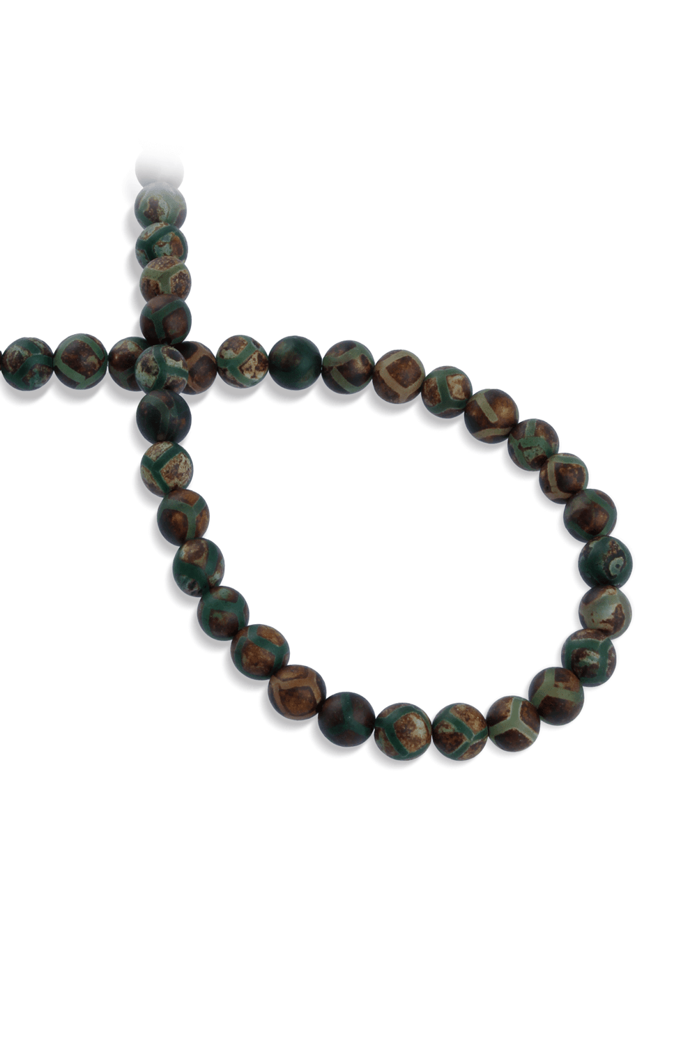 Tibet Akik Taşı Küre Kesim Mat Yeşil 8mm Doğal Taş Dizi