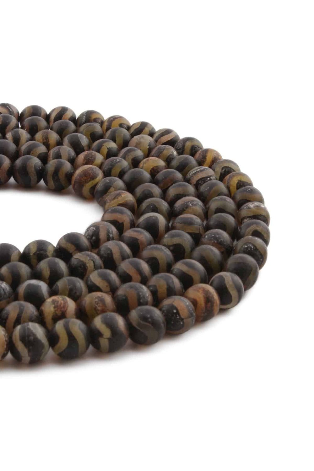 Tibetan Agate Natural Stone Shiny Dark Brown 8mm String Of Beads