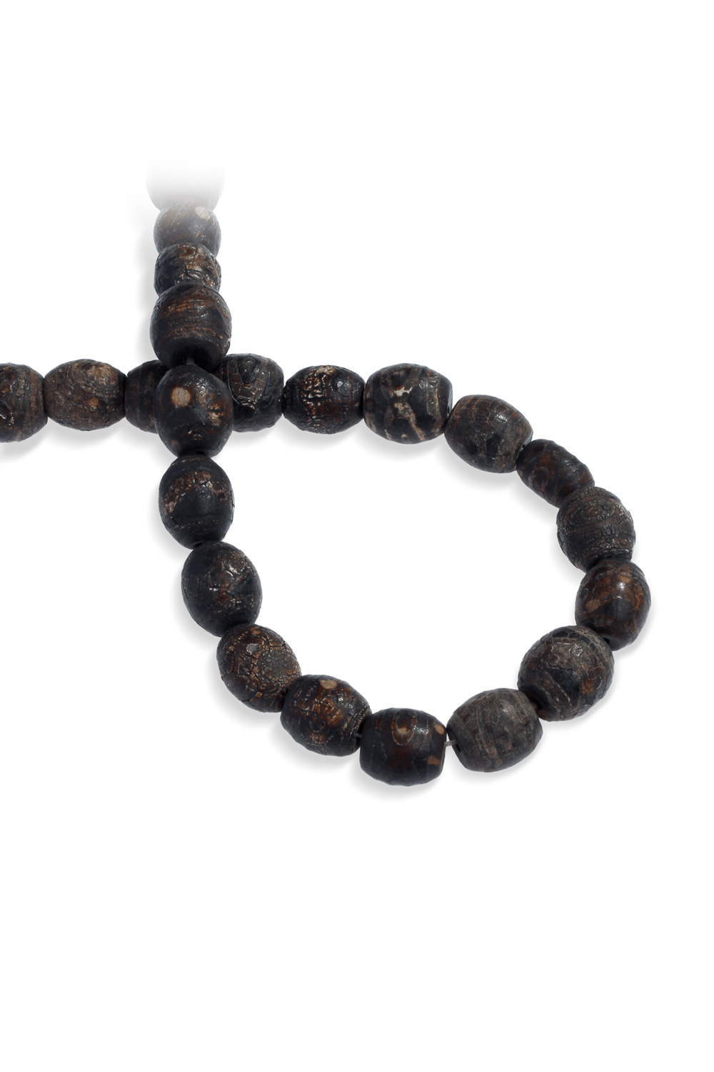 Tibet Akik Taşı Silindir Kesim Parlak Koyu Kahverengi 13x14mm Doğal Taş Dizi