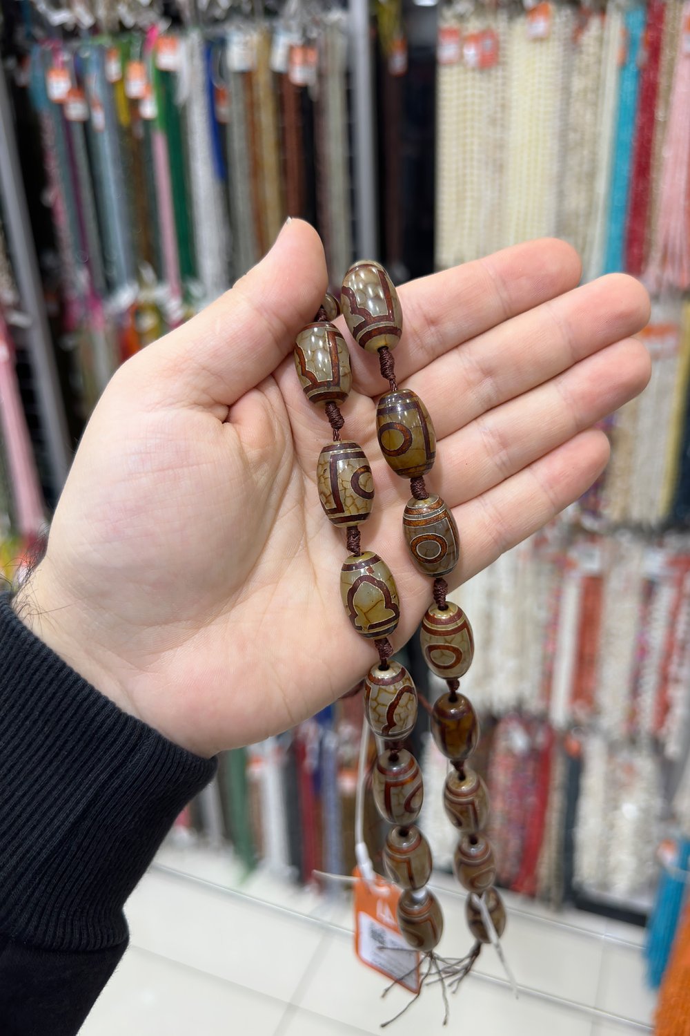 Tibet Akik Taşı Arpa Kesim Açık Gri Kırmızı 15x20mm Doğal Taş Dizi