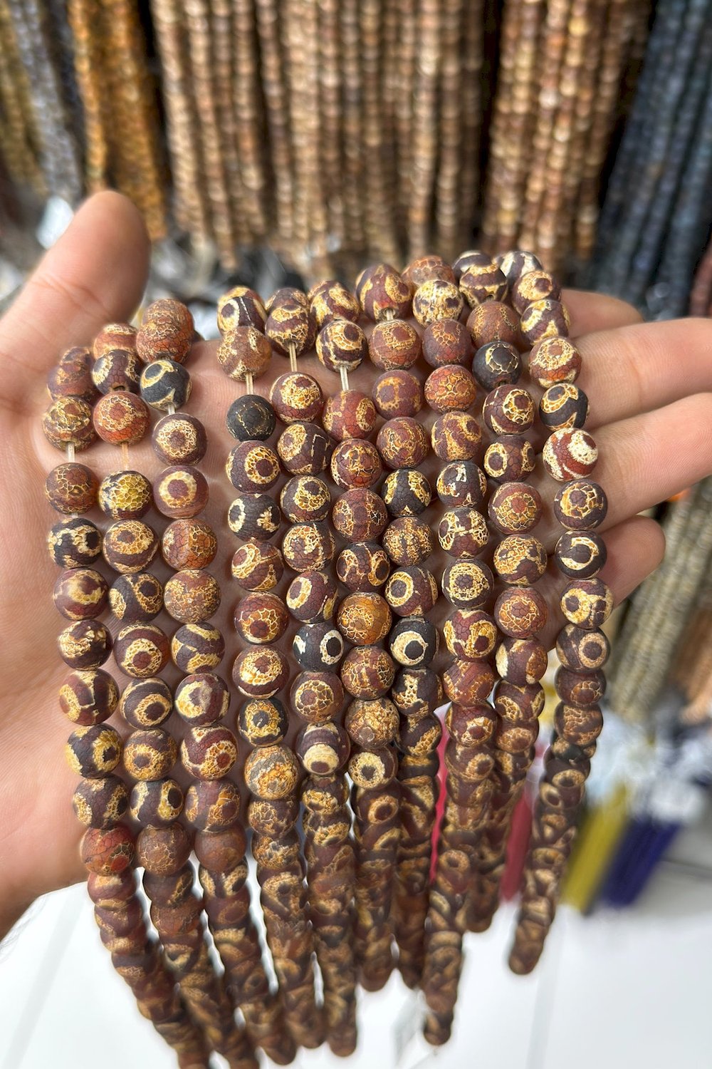 Tibet Akik Taşı Küre Kesim 10mm Doğal Taş Dizi