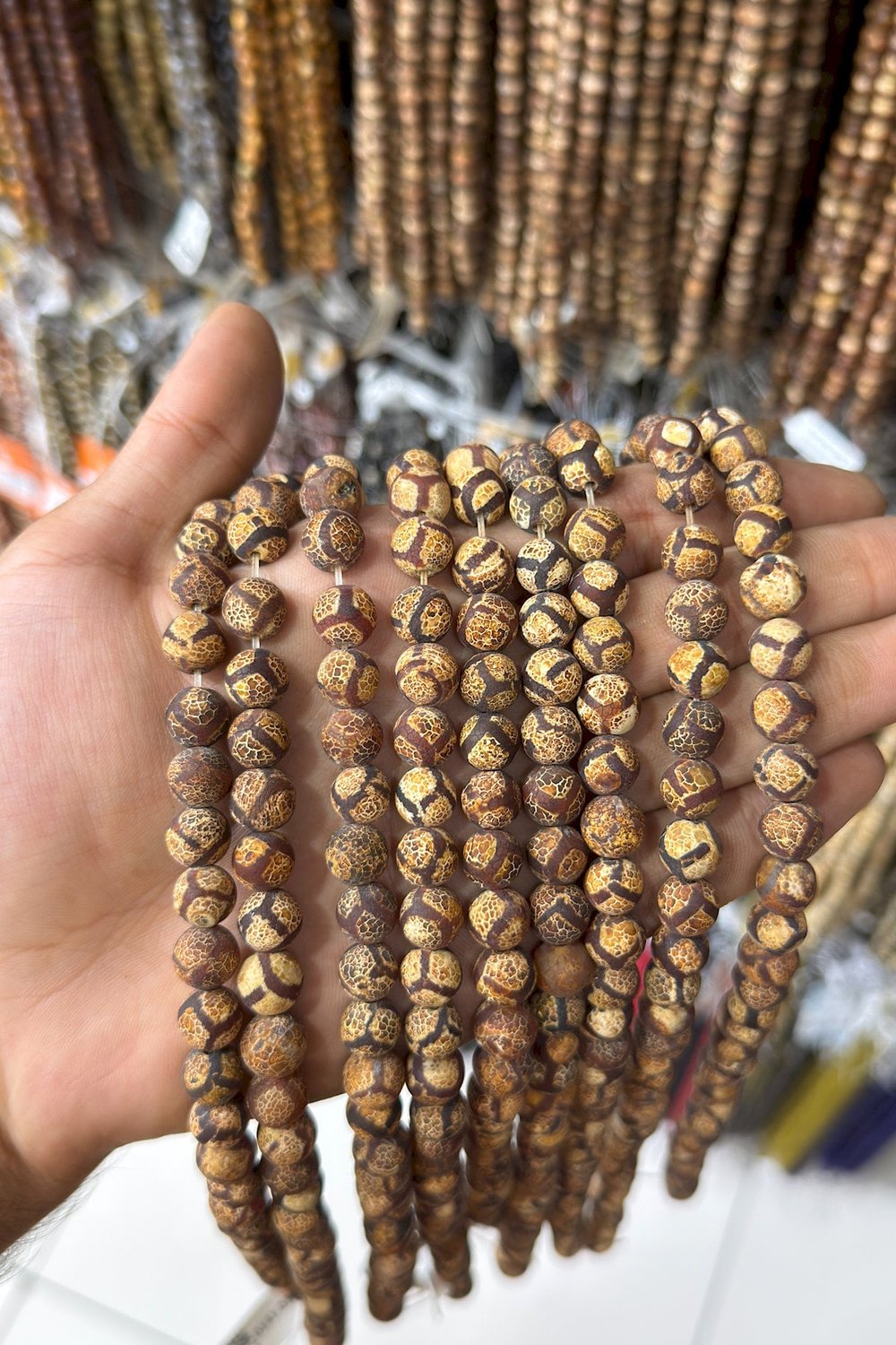 Tibet Akik Taşı Küre Kesim 10mm Doğal Taş Dizi