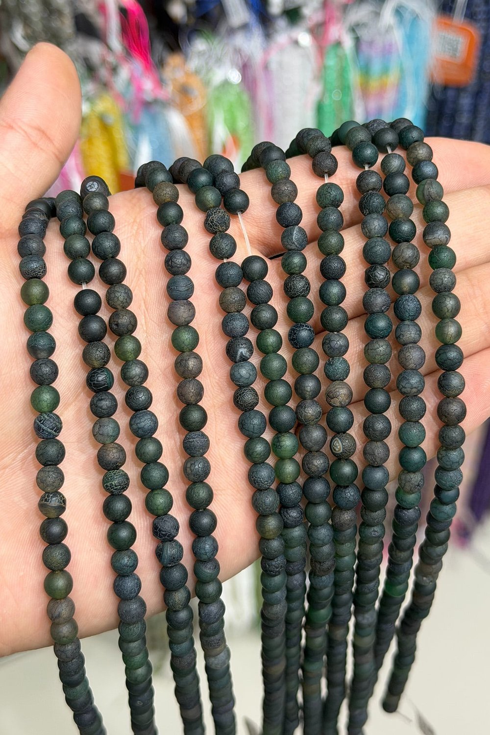 Tibet Akik Taşı Küre Kesim 6mm Doğal Taş Dizi