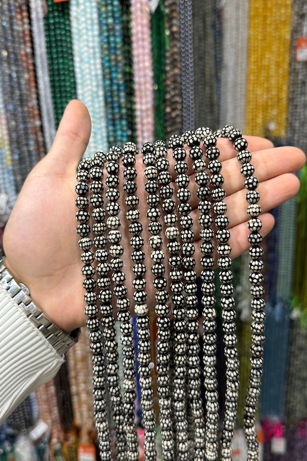 Tibet Akik Taşı Küre Kesim 8mm Doğal Taş Dizi