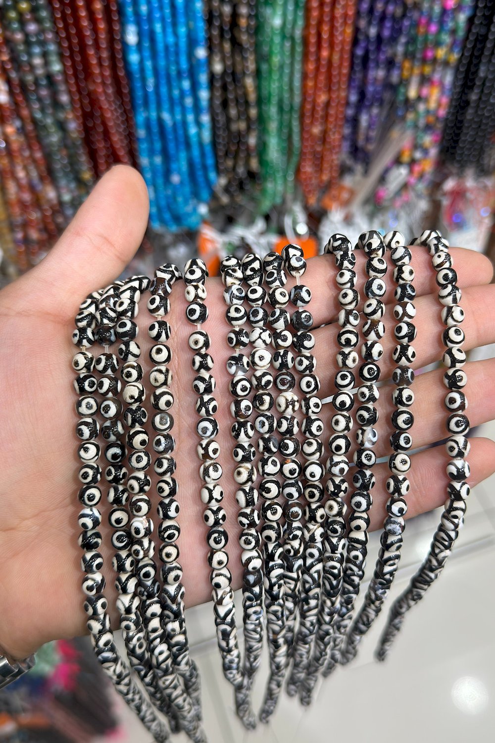 Tibet Akik Taşı Küre Kesim Mat Haki Yeşil 6mm Doğal Taş Dizi