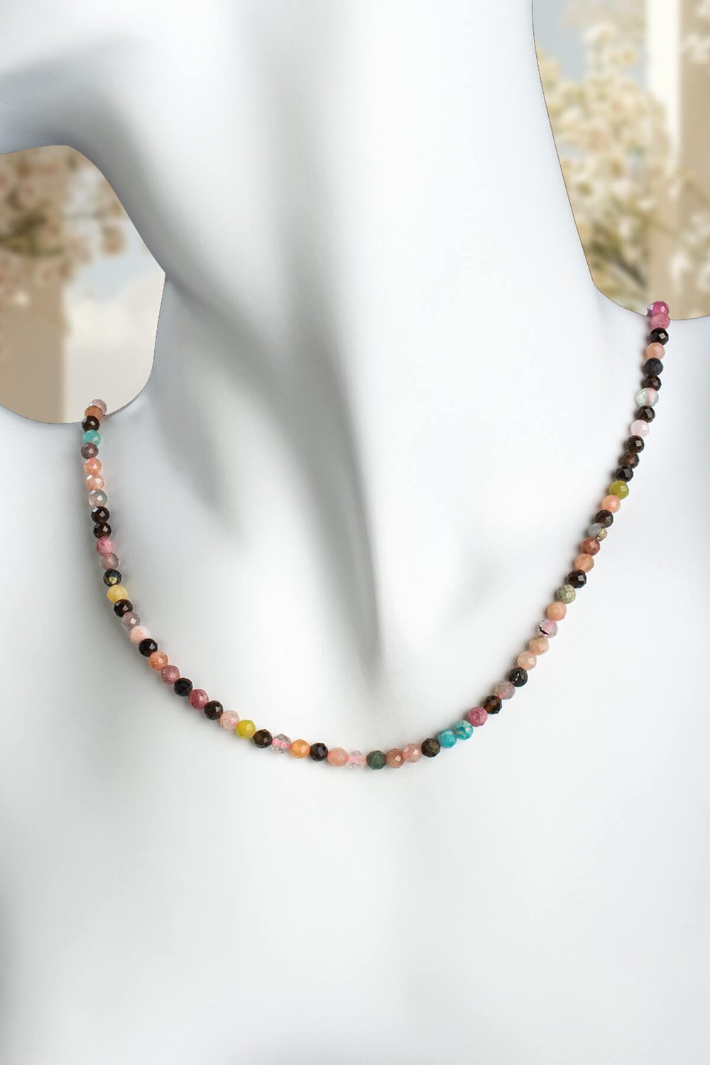 Topaz Doğal Taş Mavi Küre Faset Kesim 3mm Kolye