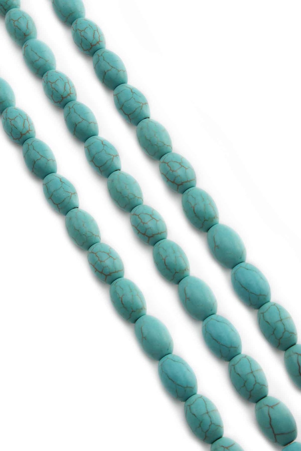 Turquoise Squeezing Natural Stone Ellipse Cut 8mm String Of Beads