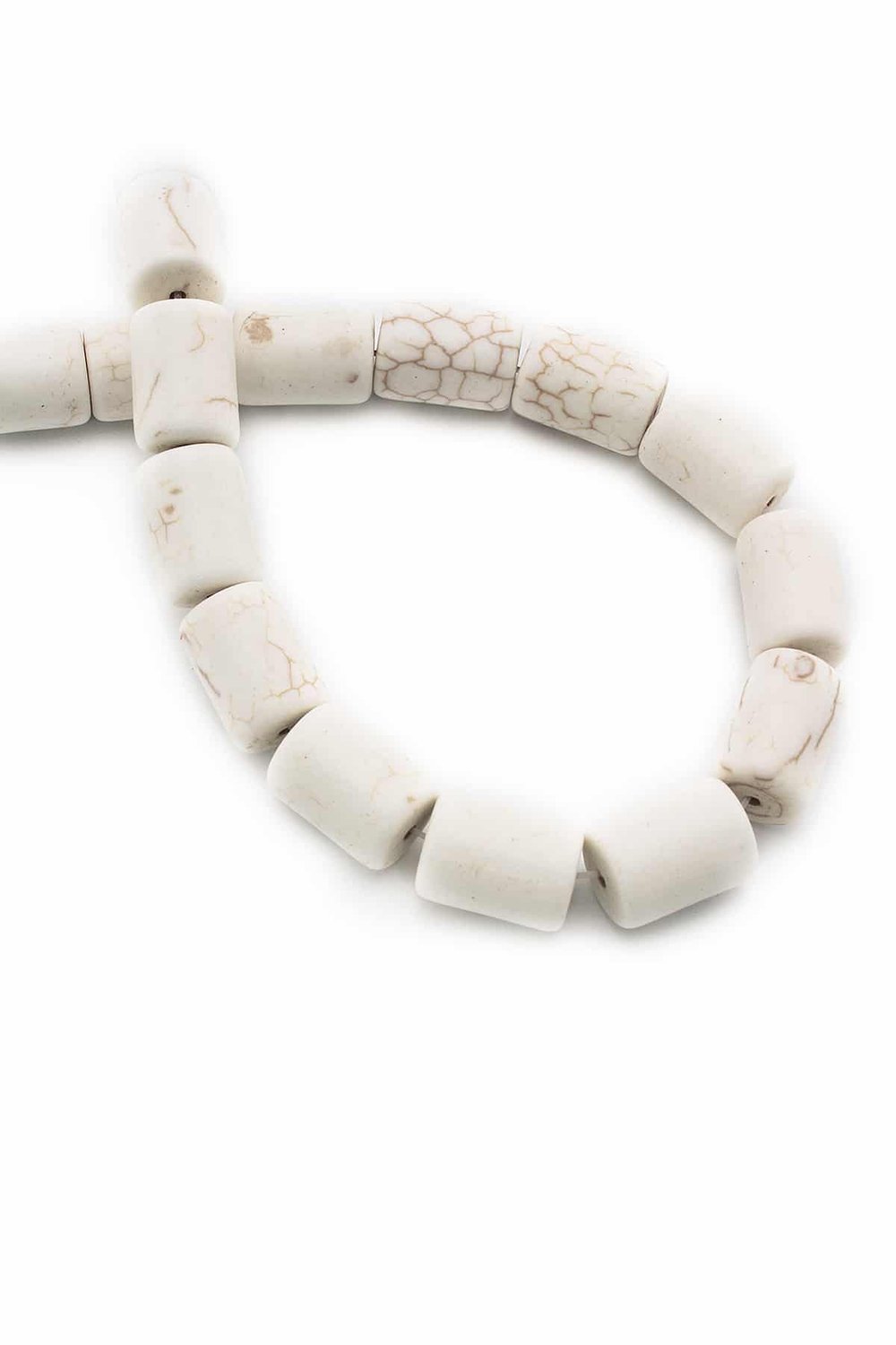 Sıkma Turkuaz Taşı Silindir Kesim Beyaz 12x16mm Doğal Taş Dizi