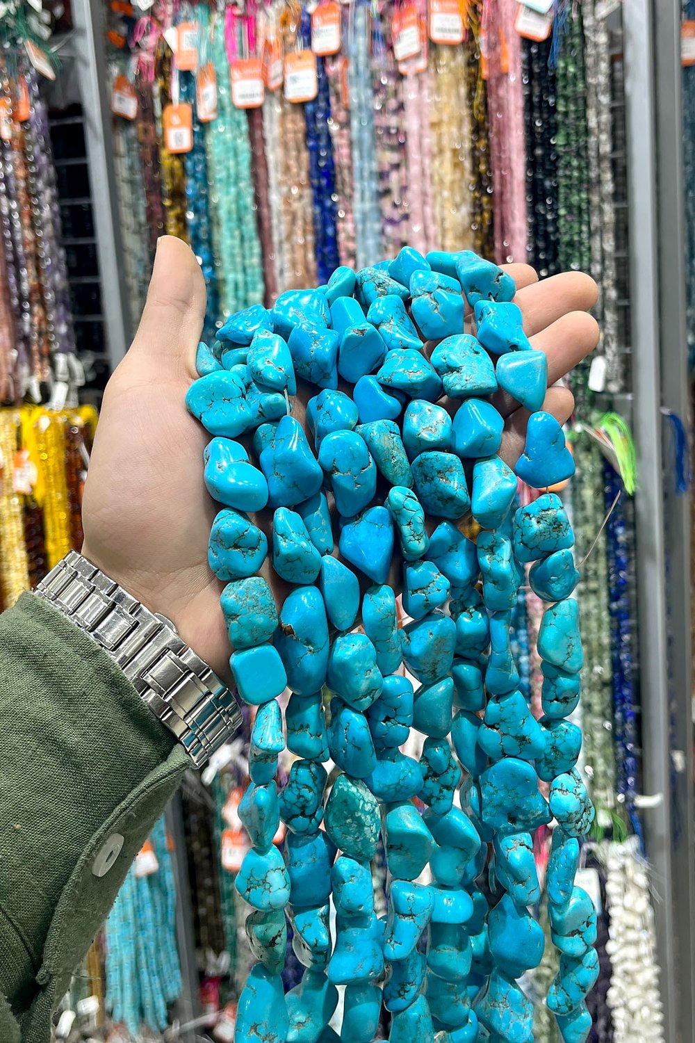 Turkuaz Taşı Amorf Kesim Mavi 20x23mm Doğal Taş Dizi