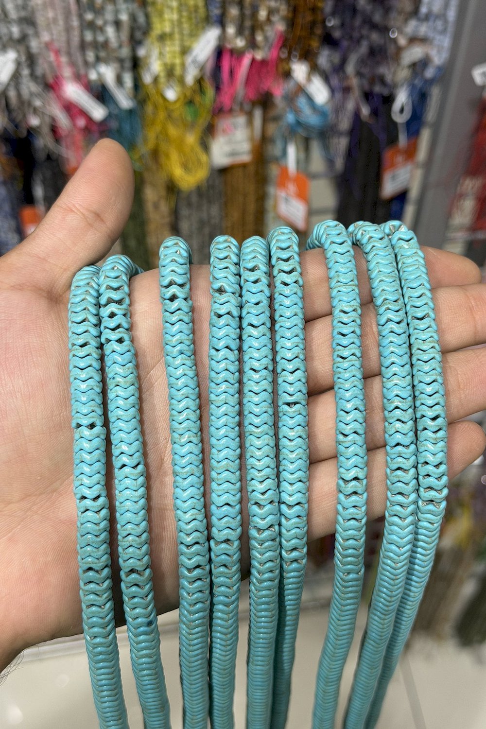 Turkuaz Taşı Rondela Kesim Parlak Mavi 8x3mm Doğal Taş Dizi [B+]