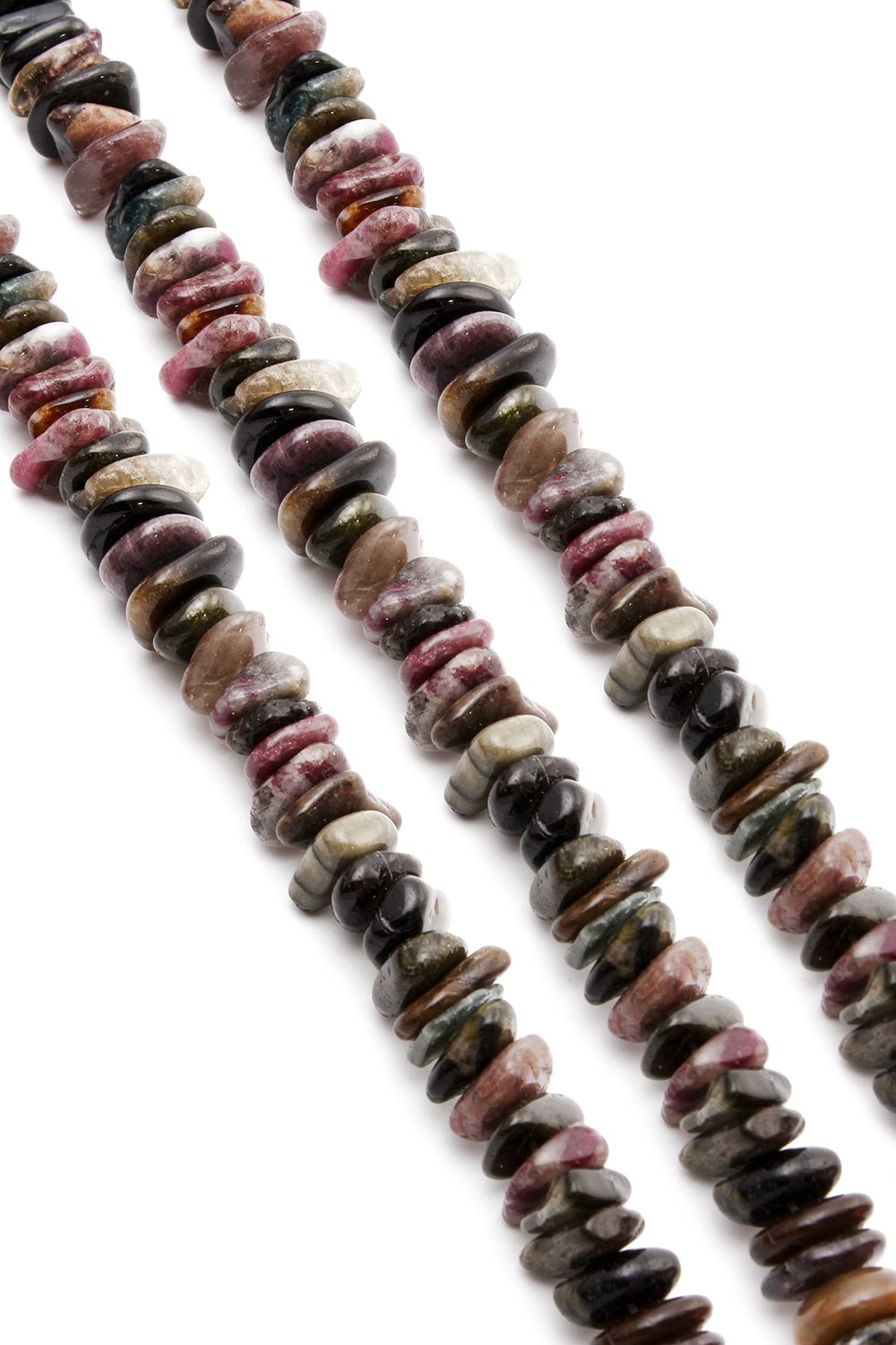 Turmalin Taşı Rondela Kesim Parlak Karışık 10x4mm Doğal Taş Dizi [AA]