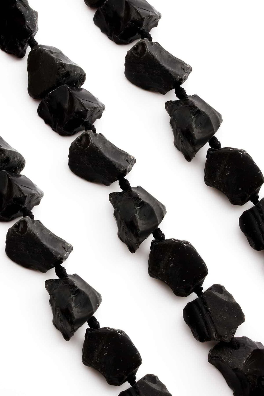 Tourmaline Natural Stone Black Crude Mass Cut 15x25mm String Of Beads