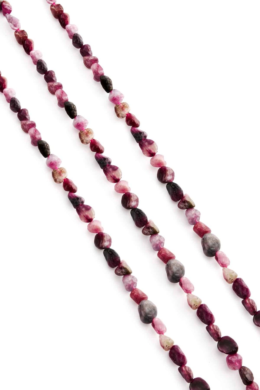 Tourmaline Natural Stone Tumbler Cut 6x8mm String Of Beads