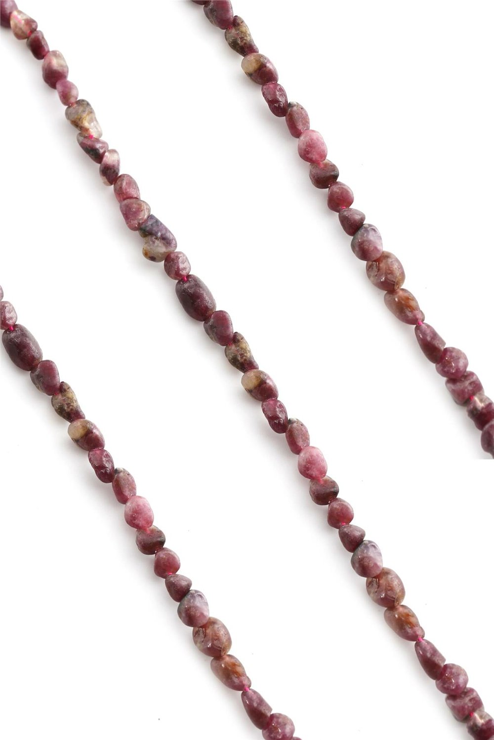 Tourmaline Natural Stone Tumbler Cut 6x8mm String Of Beads