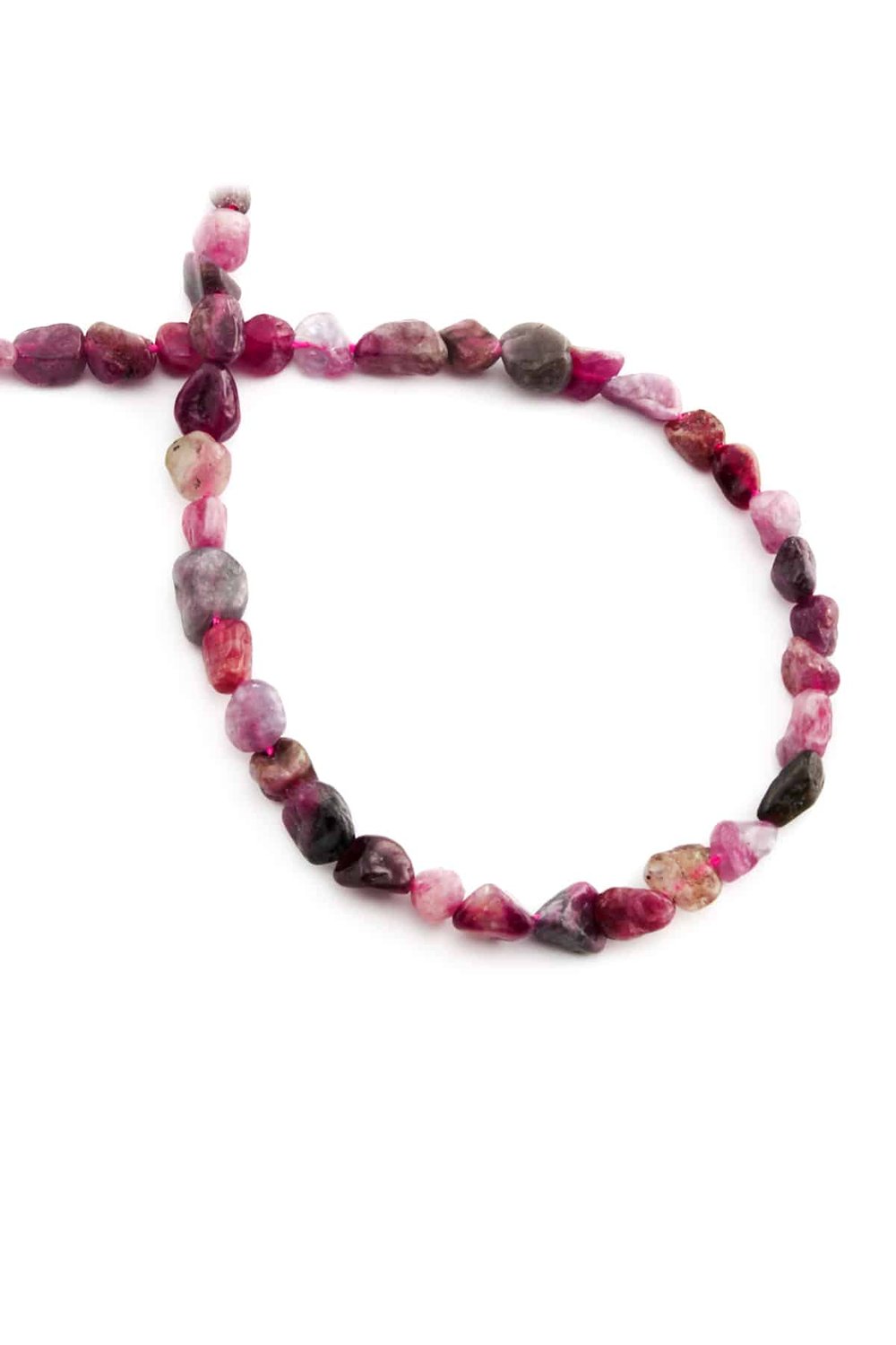 Tourmaline Natural Stone Tumbler Cut 6x8mm String Of Beads