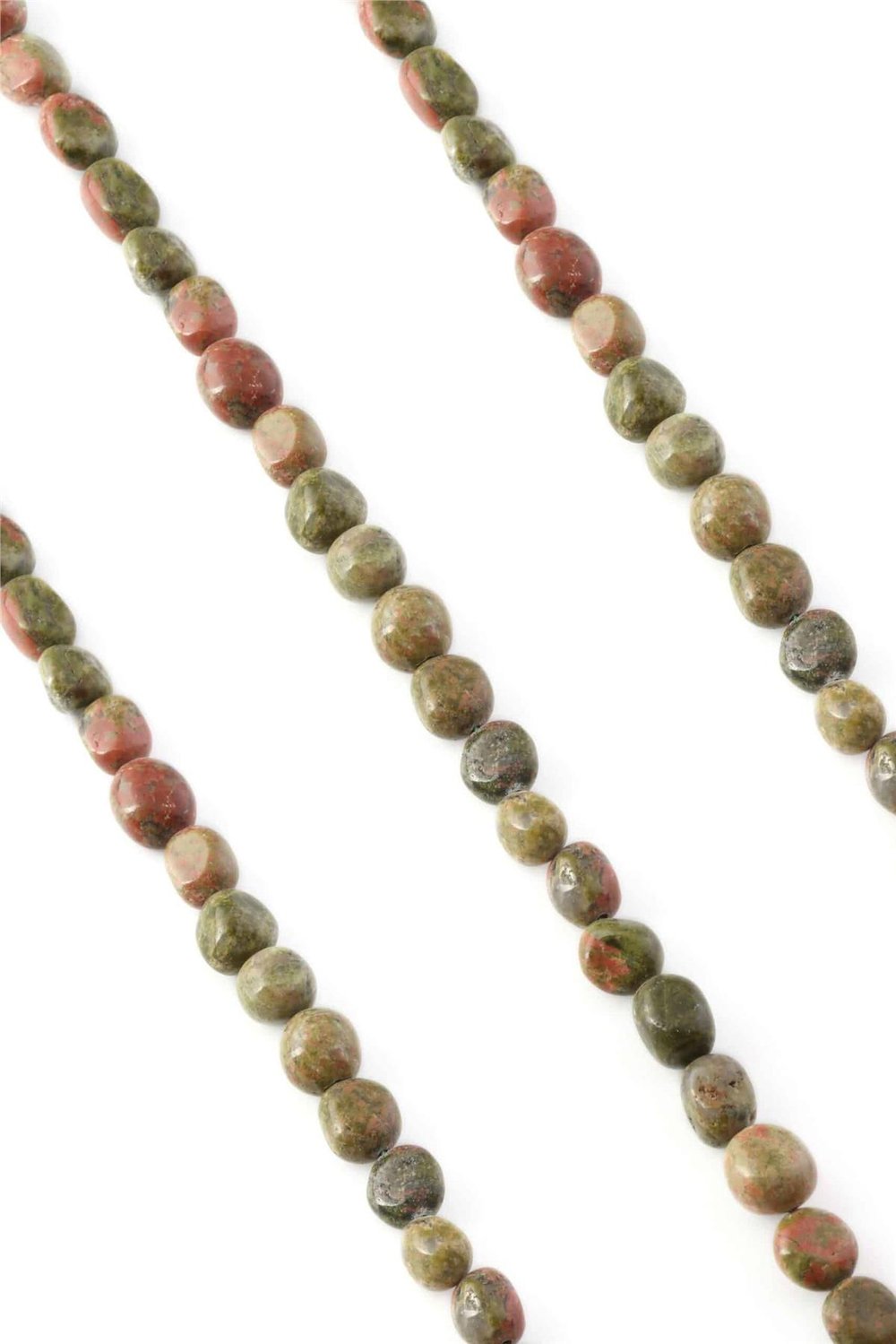 Unakit Taşı Tımbıl Kesim Parlak 7x10mm Doğal Taş Dizi [AA]