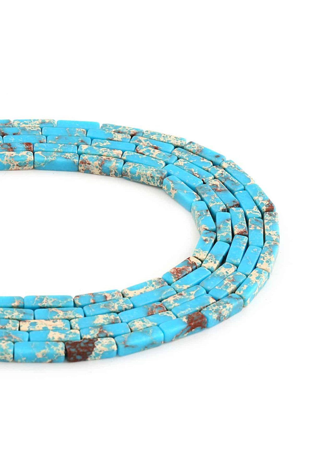 Varisit Natural Stone Light Blue Rectangular Cut 4x13mm String Of Beads [B]
