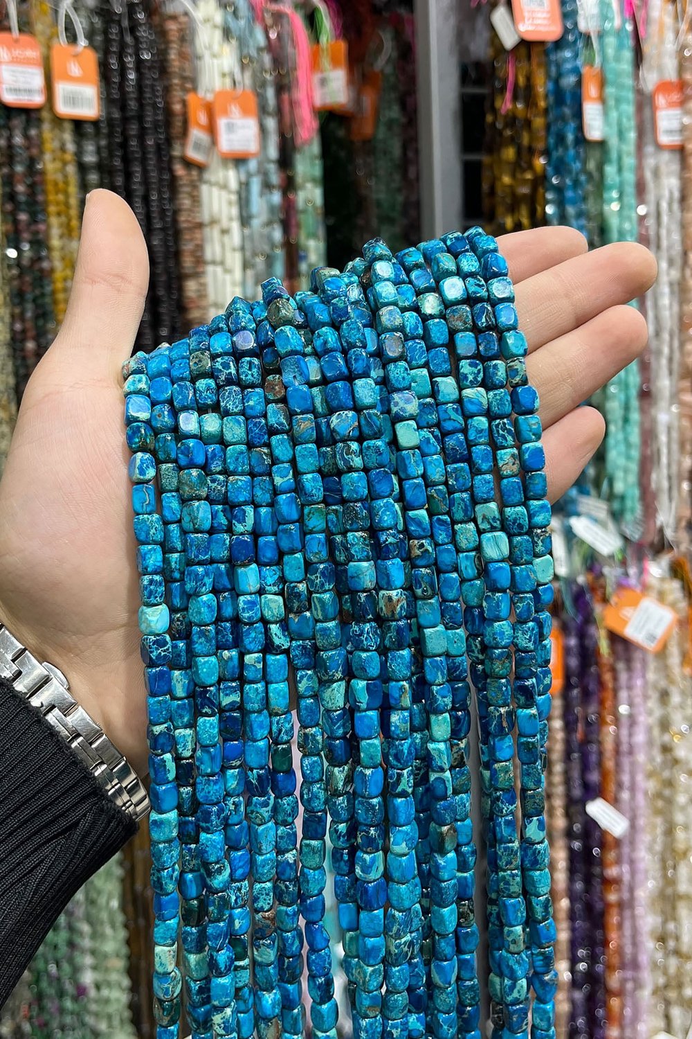 Varisit Taşı Dikdörtgen Kesim Koyu Mavi 5x8mm Doğal Taş Dizi