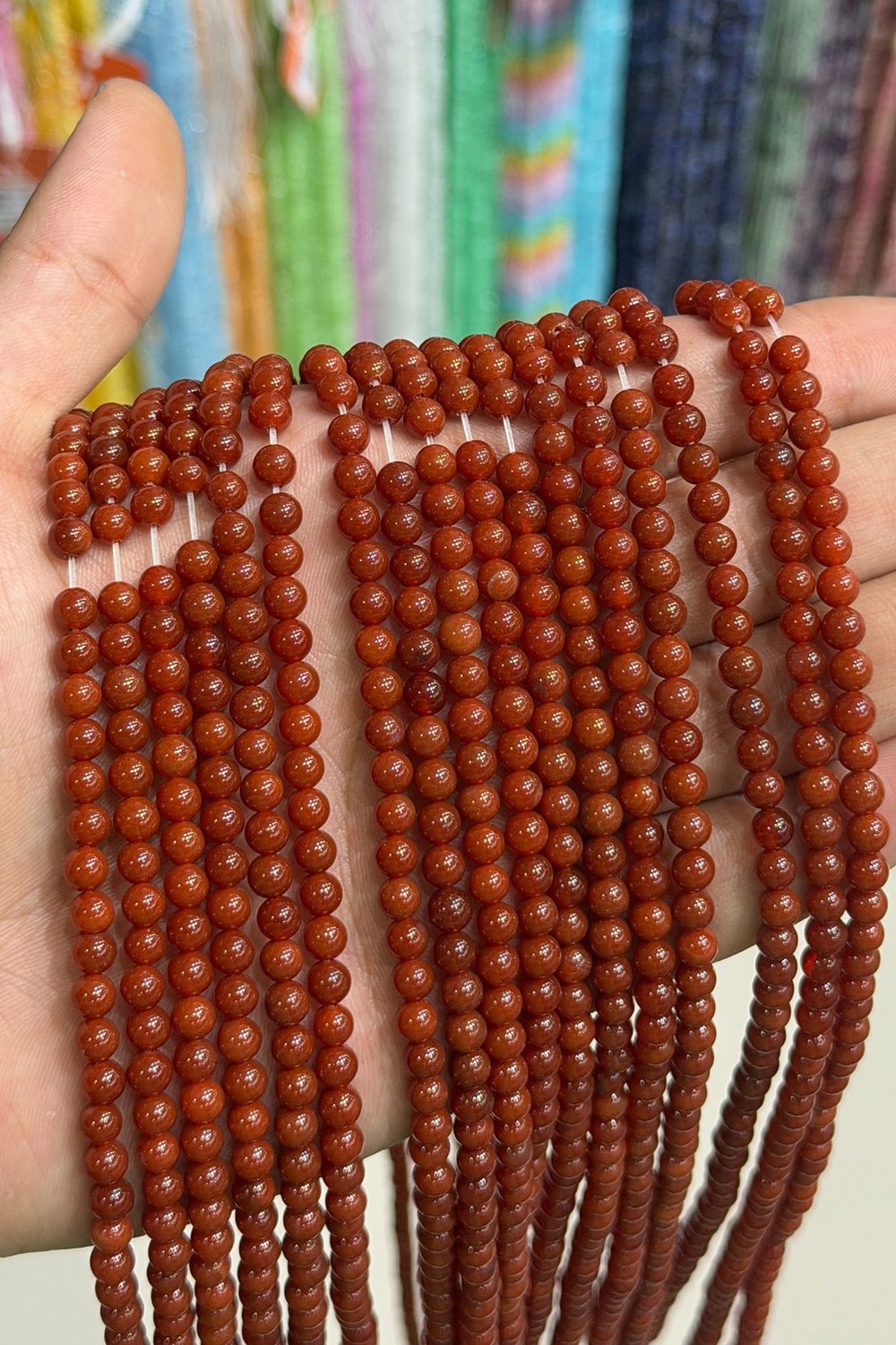 Yemen Akik Taşı Küre Kesim Parlak 5mm Doğal Taş Dizi