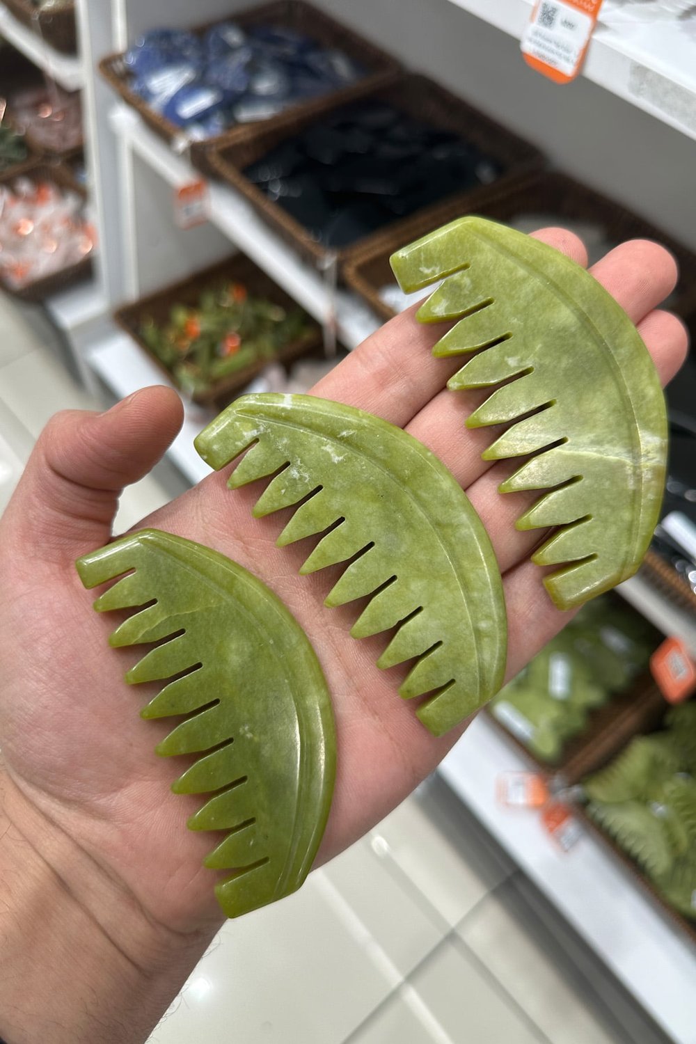 Jade Natural Stone Gua Sha Comb Cut Face Massage Tool