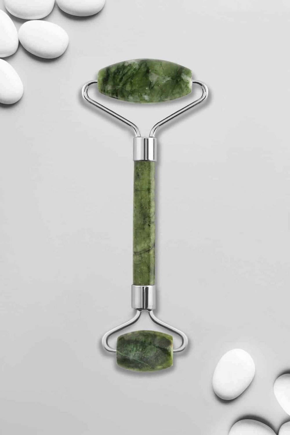 Jade Natural Stone Cylinder Face Roller Double Sided Massage Tool