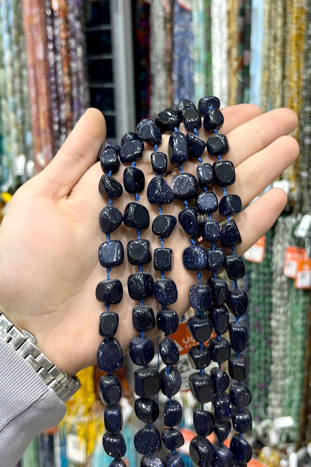 Yıldız Taşı Tımbıl Kesim Parlak Lacivert 10x13mm Doğal Taş Dizi
