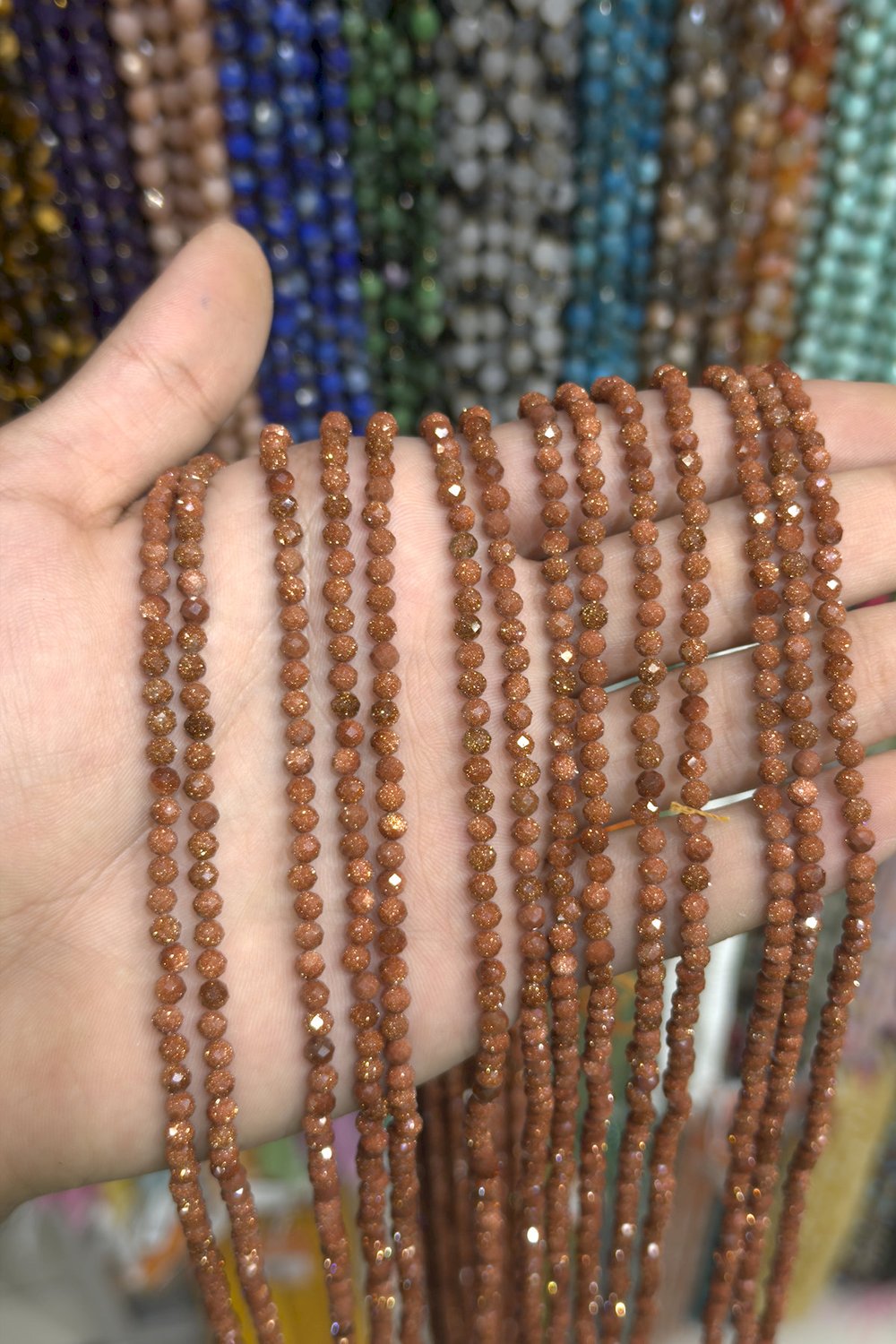 Yıldız Taşı Küre Küre Kristal Kesim Parlak Turuncu 4mm Doğal Taş Dizi