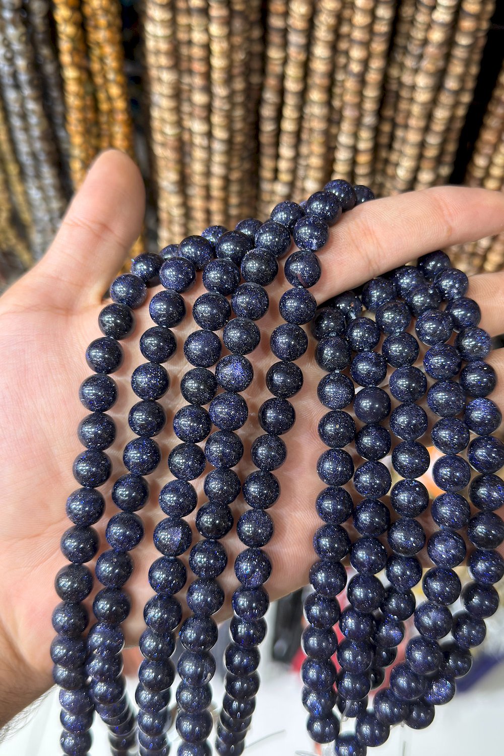 Yıldız Taşı Yıldız Küre Kesim Parlak Lacivert 10mm Doğal Taş Dizi [AA]