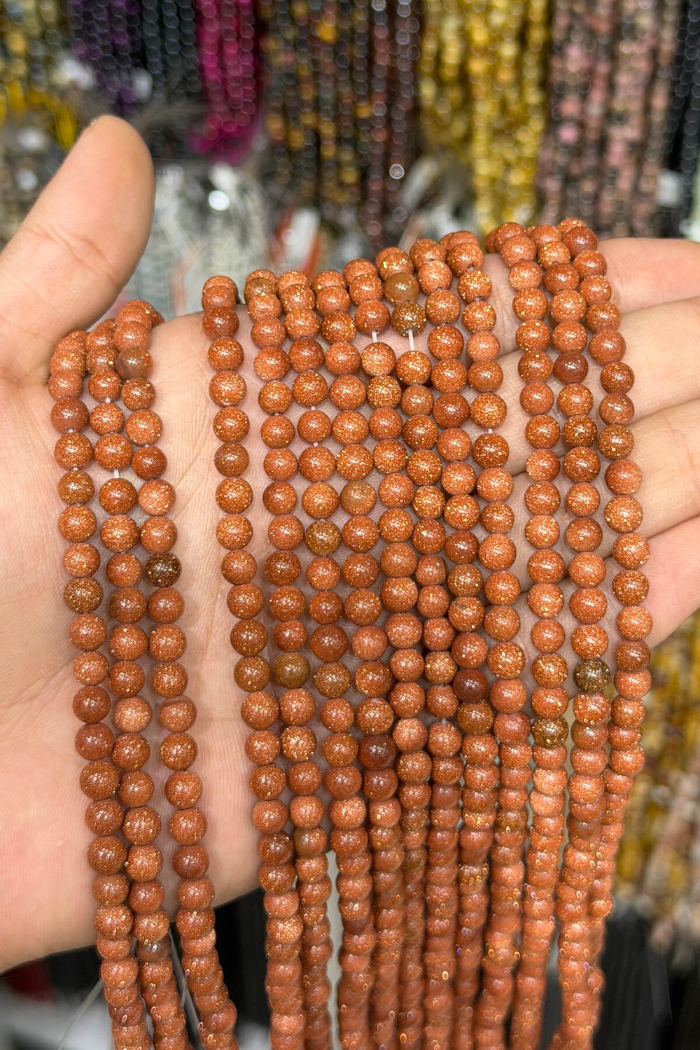 Yıldız Taşı Yıldız Küre Kesim Parlak Turuncu 6mm Doğal Taş Dizi