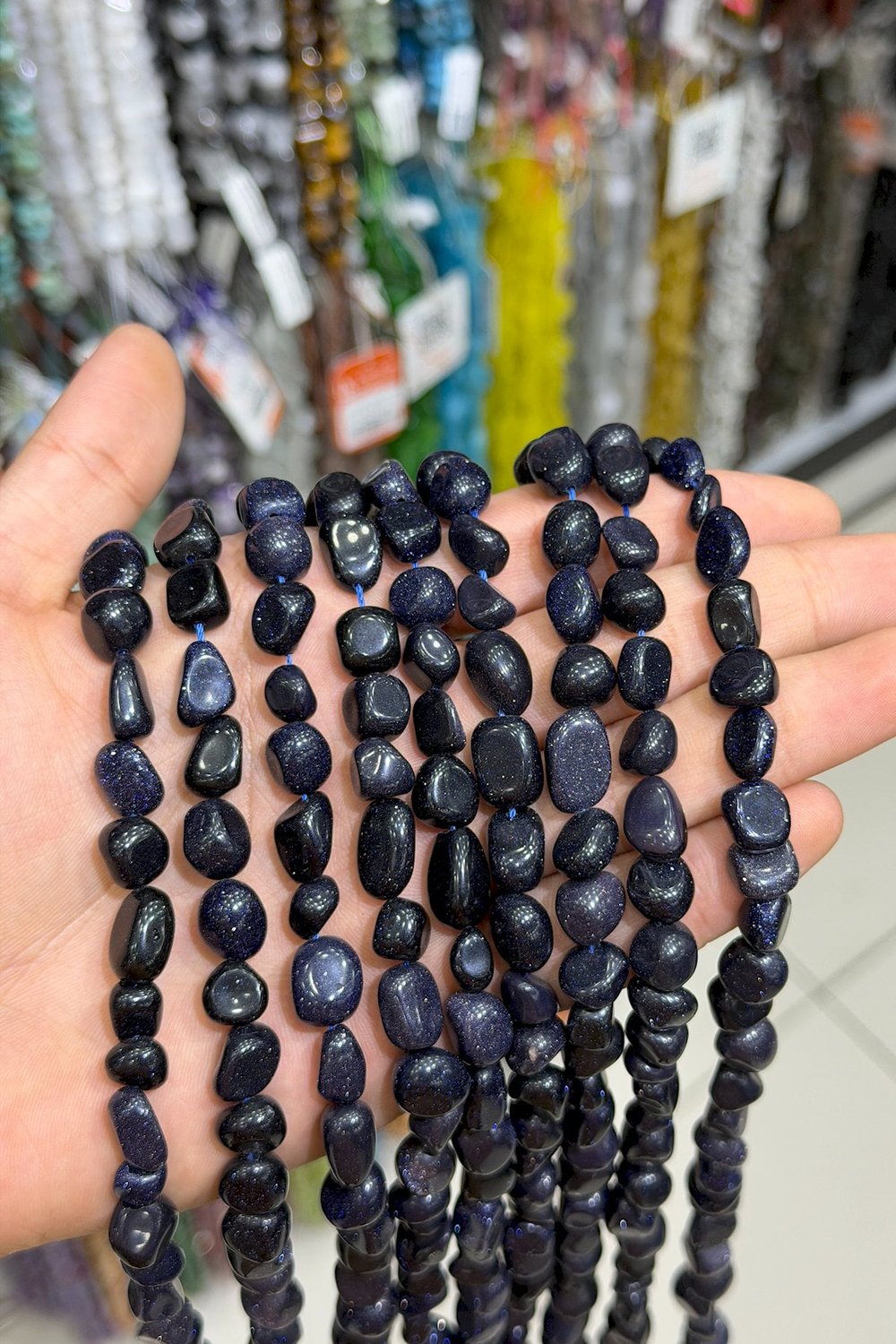 Yıldız Taşı Yıldız Tımbıl Kesim Parlak Lacivert 7x10mm Doğal Taş Dizi [AA]