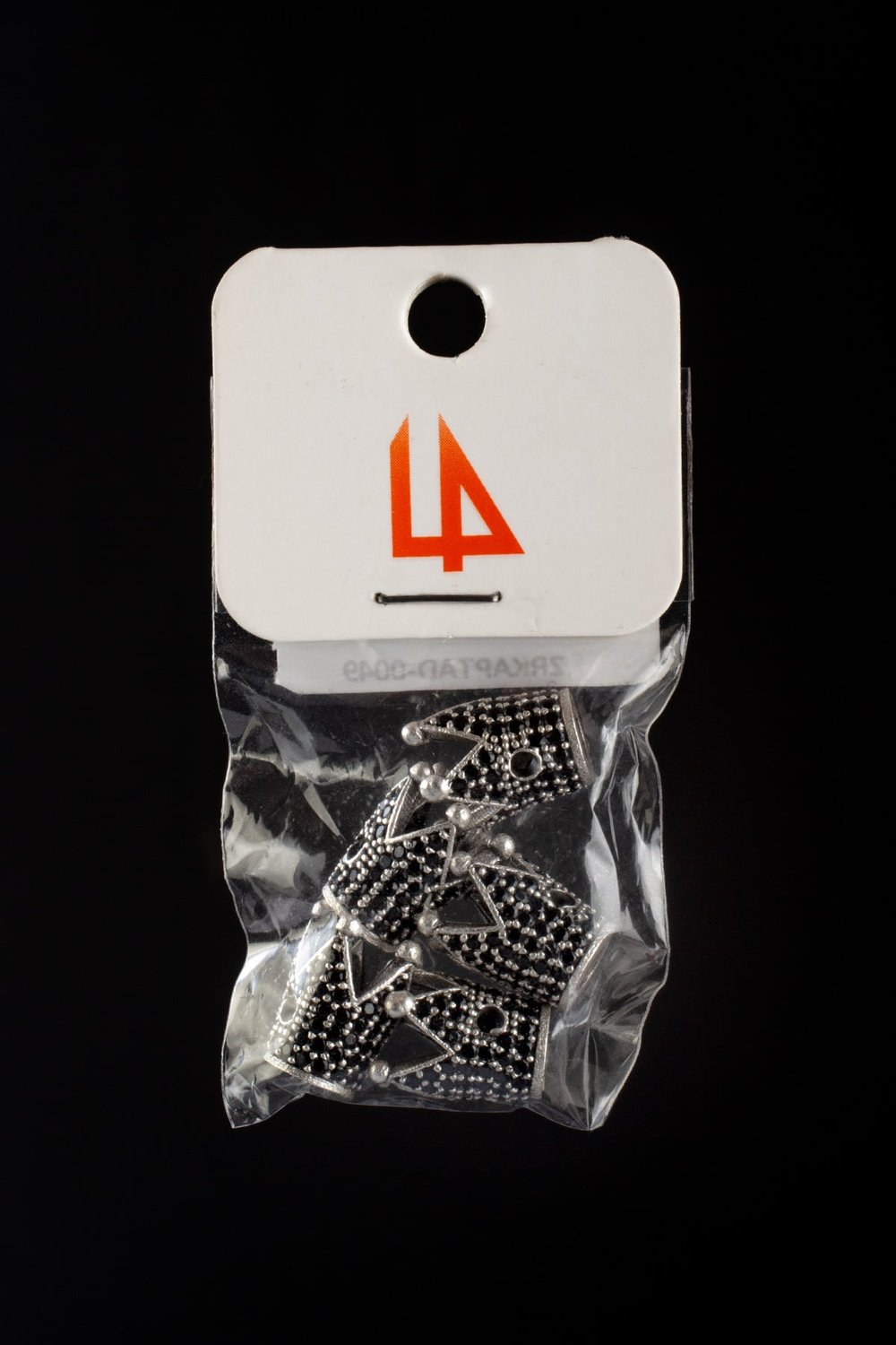 Zirkon Antik Gümüş Kral Tacı Tek Delik Aparat 8x13mm