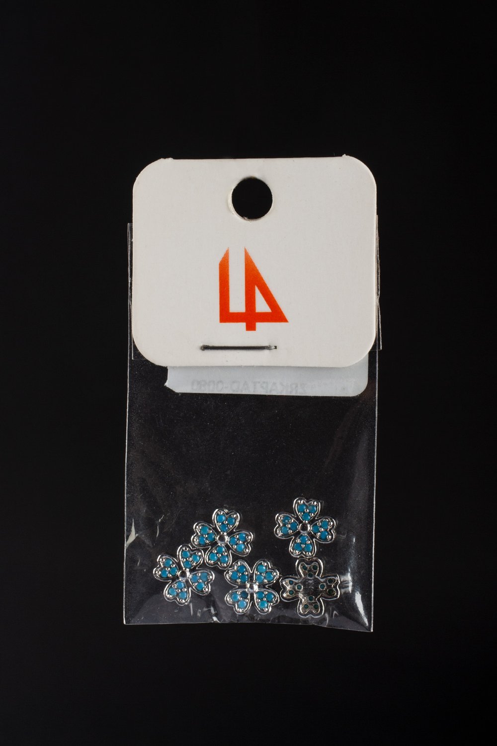 Zirkon Antik Gümüş Yonca Tek Delik Aparat 9mm