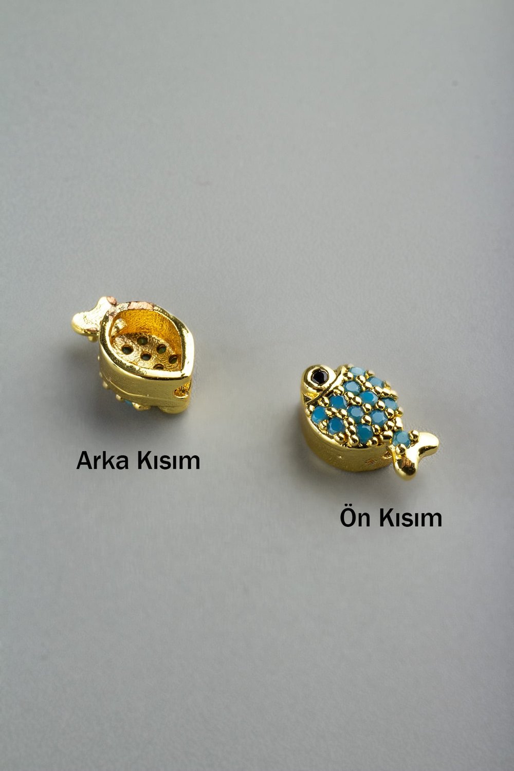 Zirkon Gold Balık Tek Delik Aparat 7mm