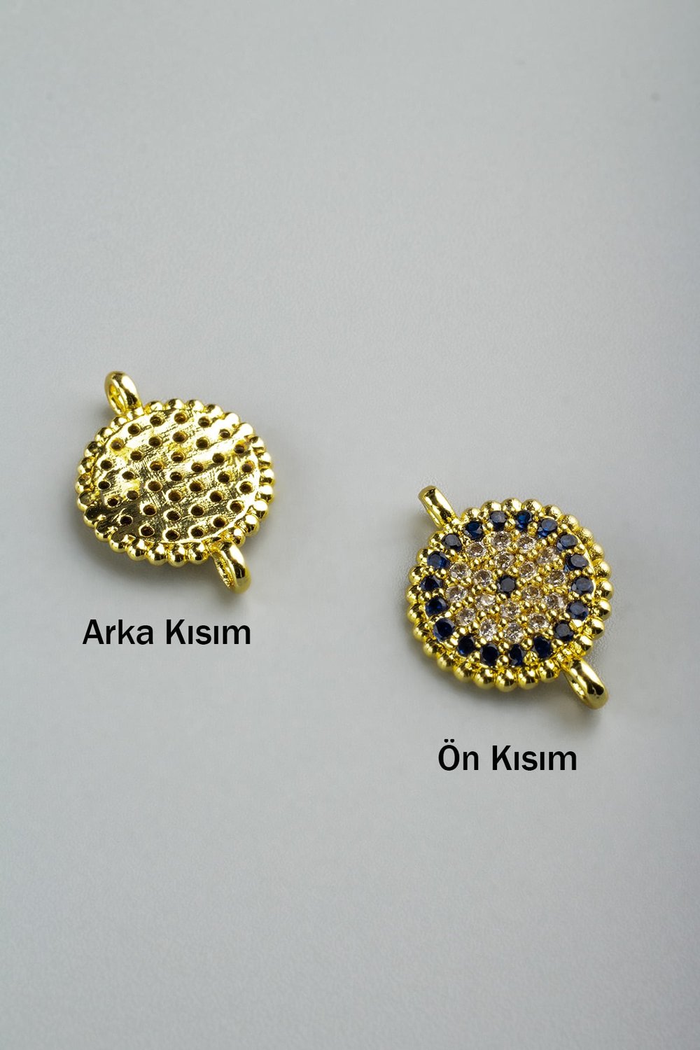 Zirkon Gold - Beyaz Baget Kesim 10x12mm Takı Aparatı - 5 Adet