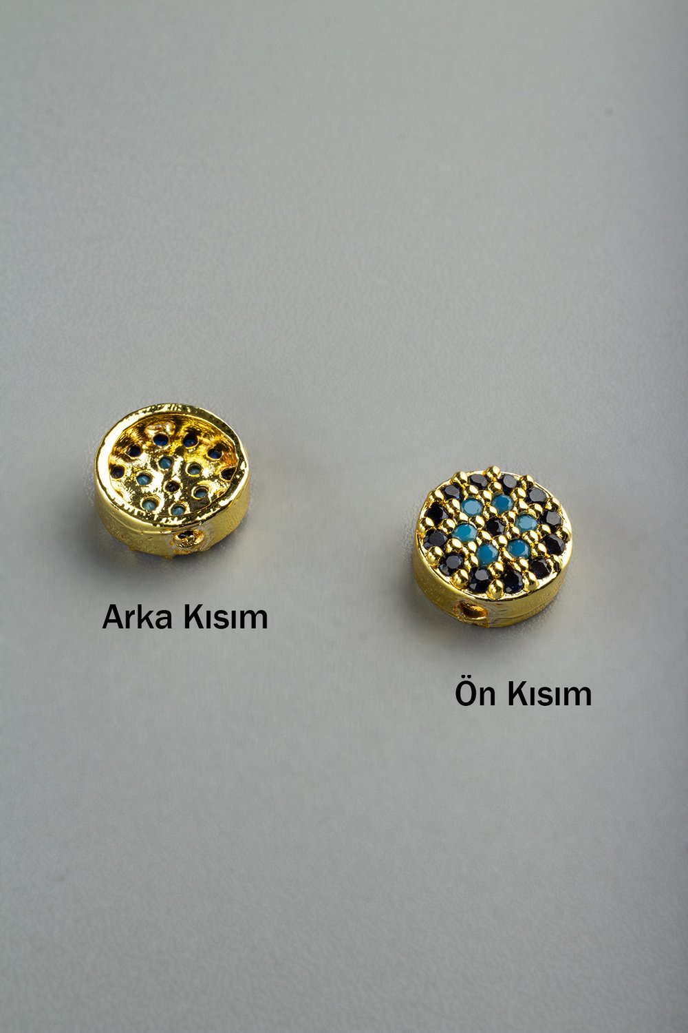 Zirkon Gold Daire Tek Delik Aparat 7mm