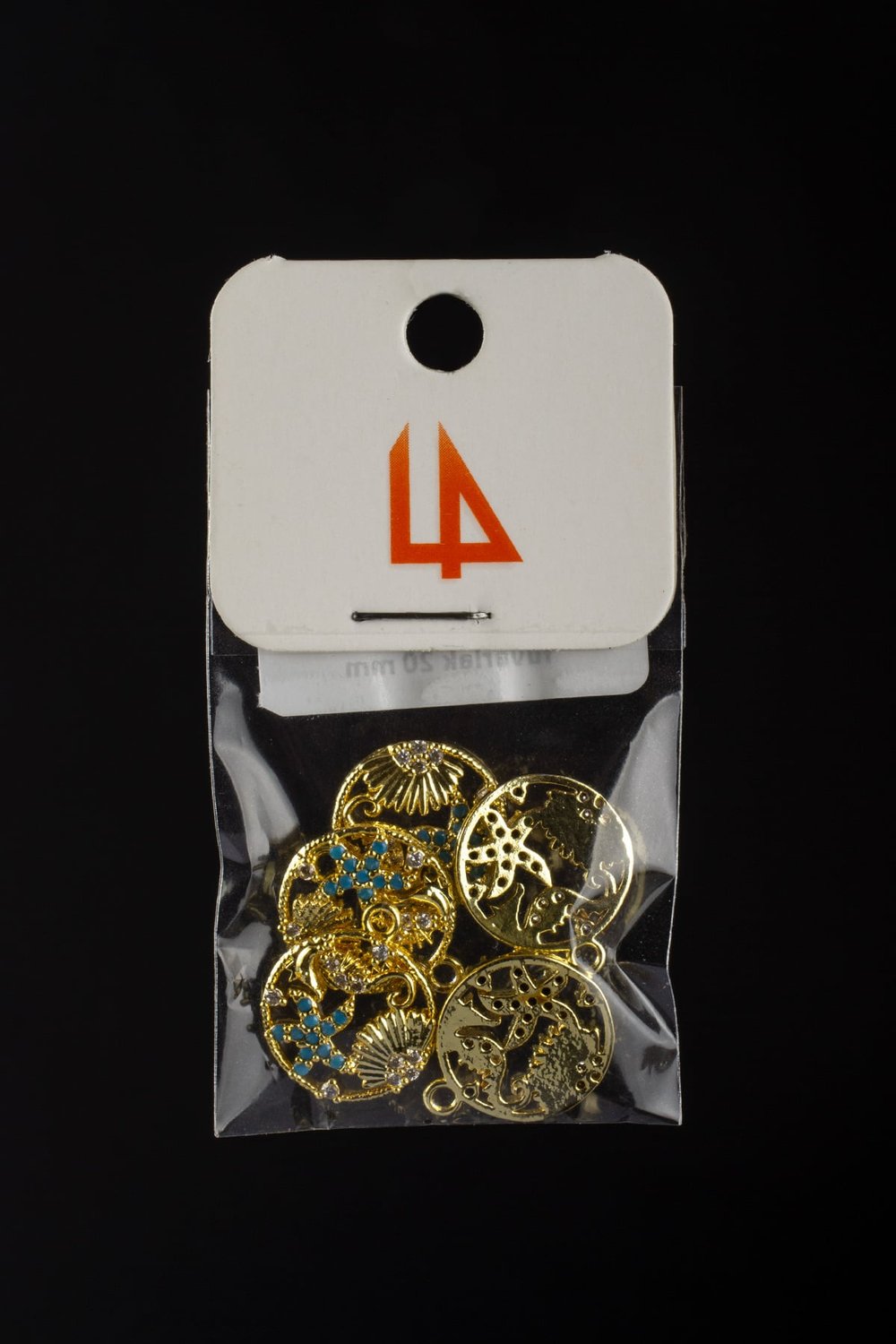 Zirkon Gold Deniz Figürlü Karışık 20mm Takı Aparatı - 5 Adet