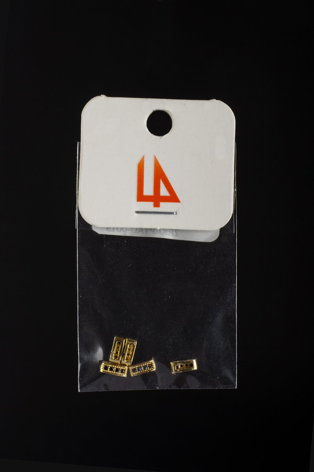 Zirkon Gold Dikdörtgen Çift Delik 6x2mm Takı Aparatı