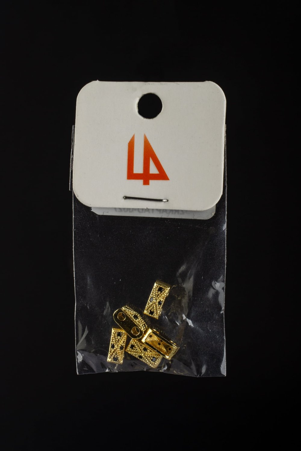 Zirkon Gold Dikdörtgen Piramit Çift Delik Aparat 8x3mm