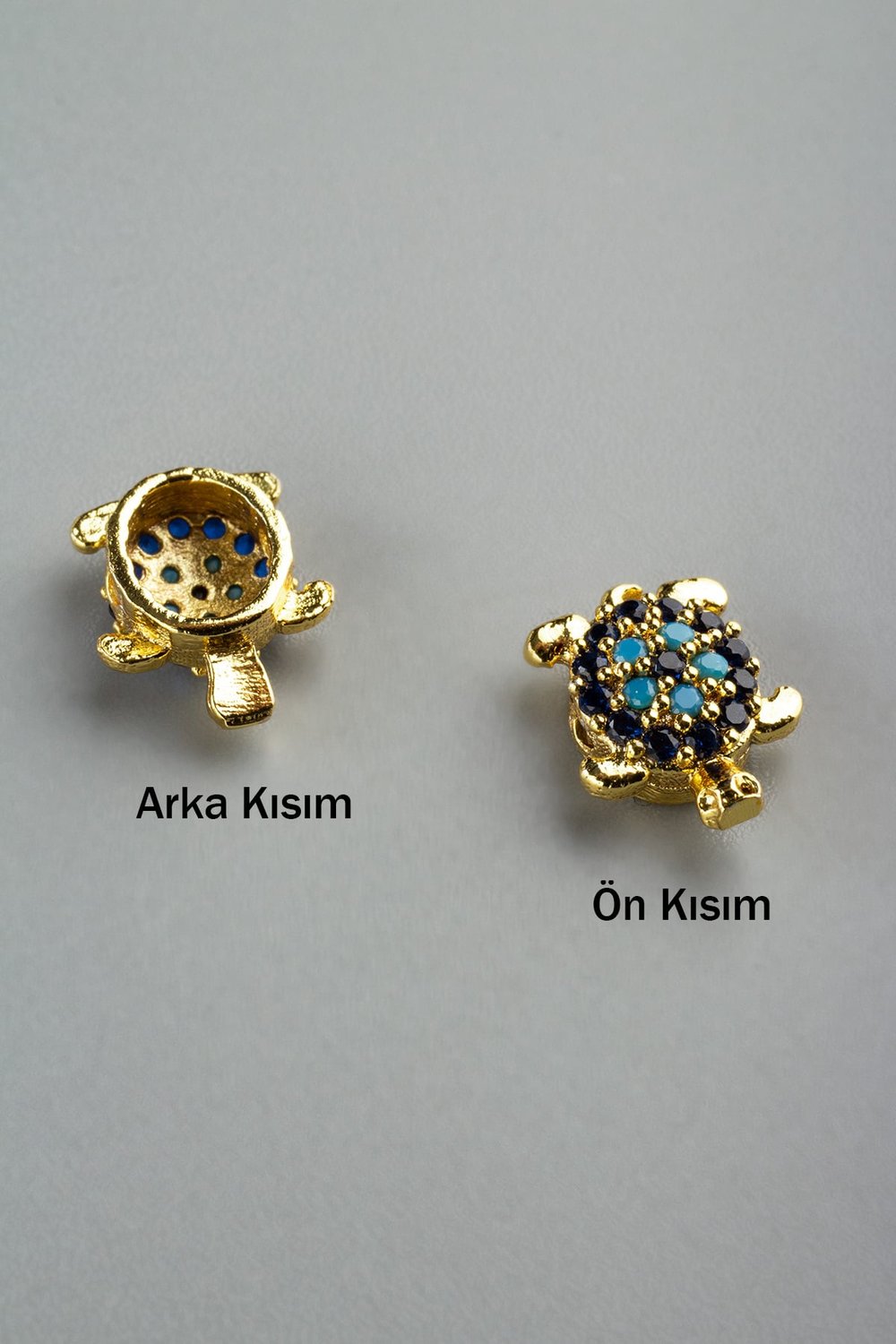 Zirkon Gold Kaplumbağa Tek Delik Aparat 7mm